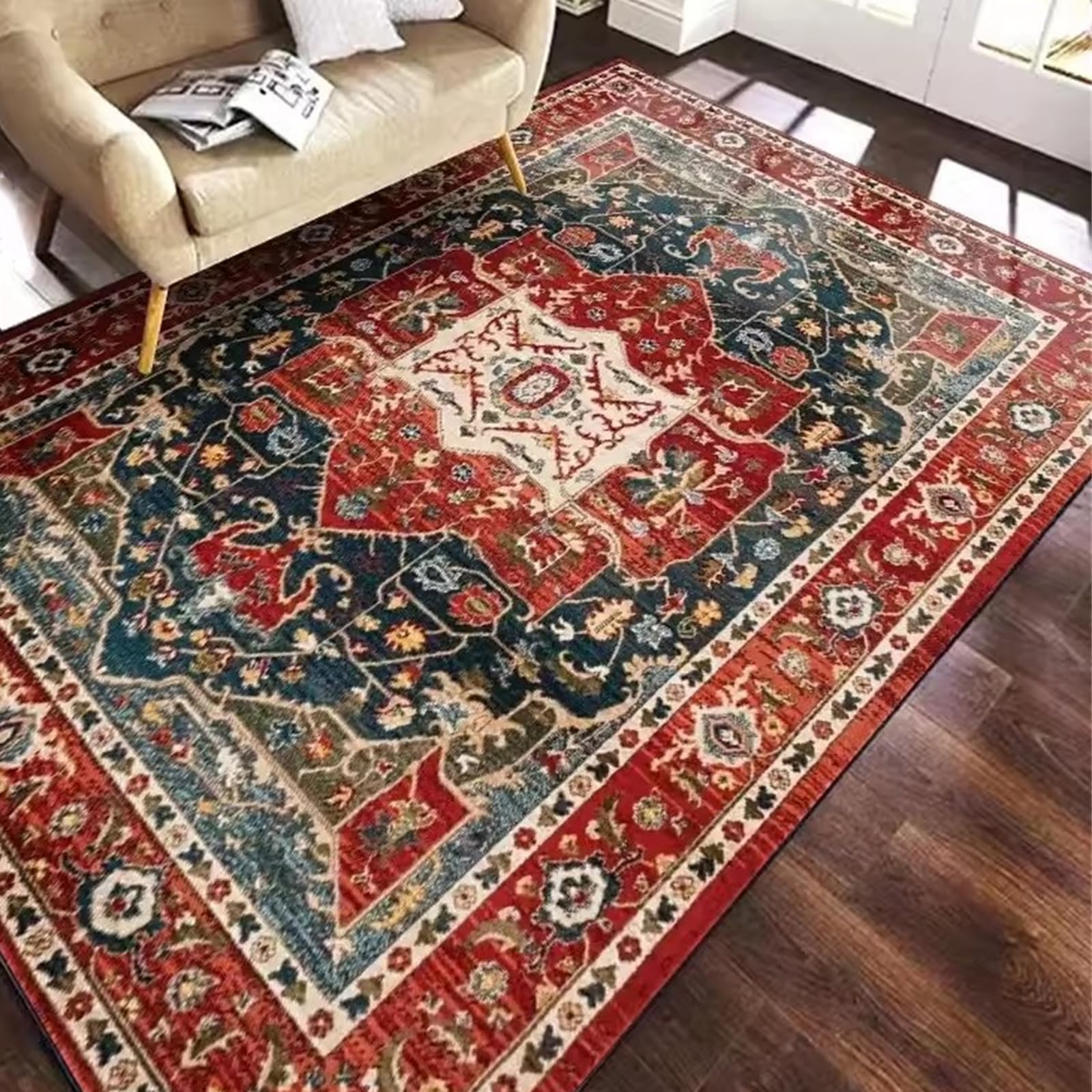Graphene Electric Heated Rug Floor Carpet, Heated Area Rug Heater Floor Mat with Timer, Floor Heating Mat Fast Heating Foot Warmer Indoor Space Heater for Living Room Bedroom Office,03,100*200cm