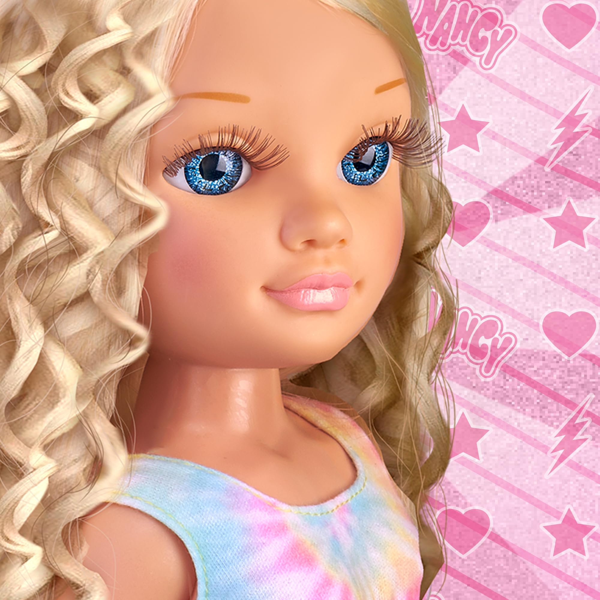 Nancy Air Styler, Muñeca con Herramienta de Belleza para Crear Peinados, Cinco Formas de Moldear el Pelo: Secar, Cepillar, Rizar, Alisar y Aplicar Formas, Cabello Flexible, +3 años, Famosa (NAC73000)