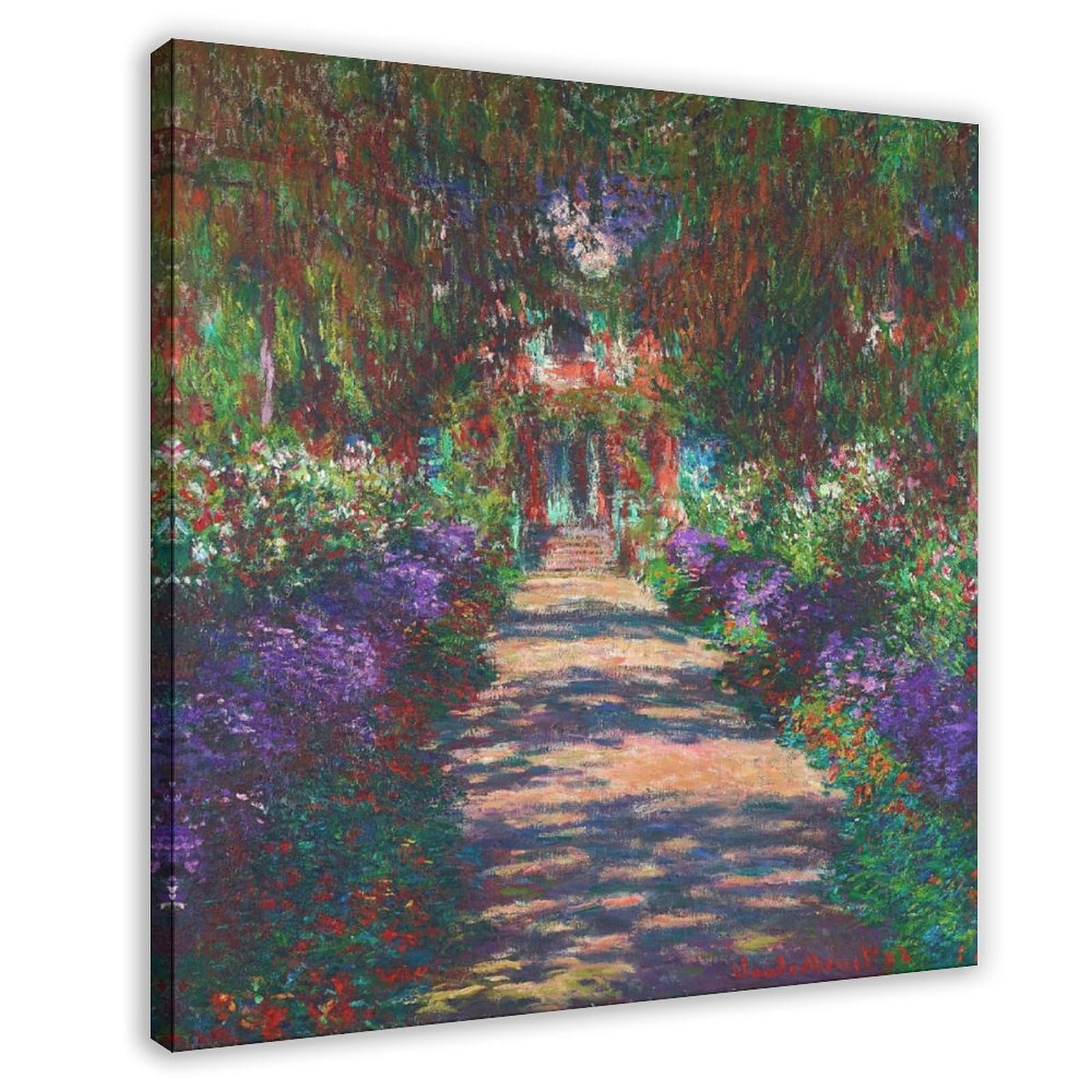 WCYB Eine Allee in Monets Garten in Giverny by Claude Oscar Monet Posters Prints Canvas Deco Paintings Wall Art Frame 28" L X 28" W