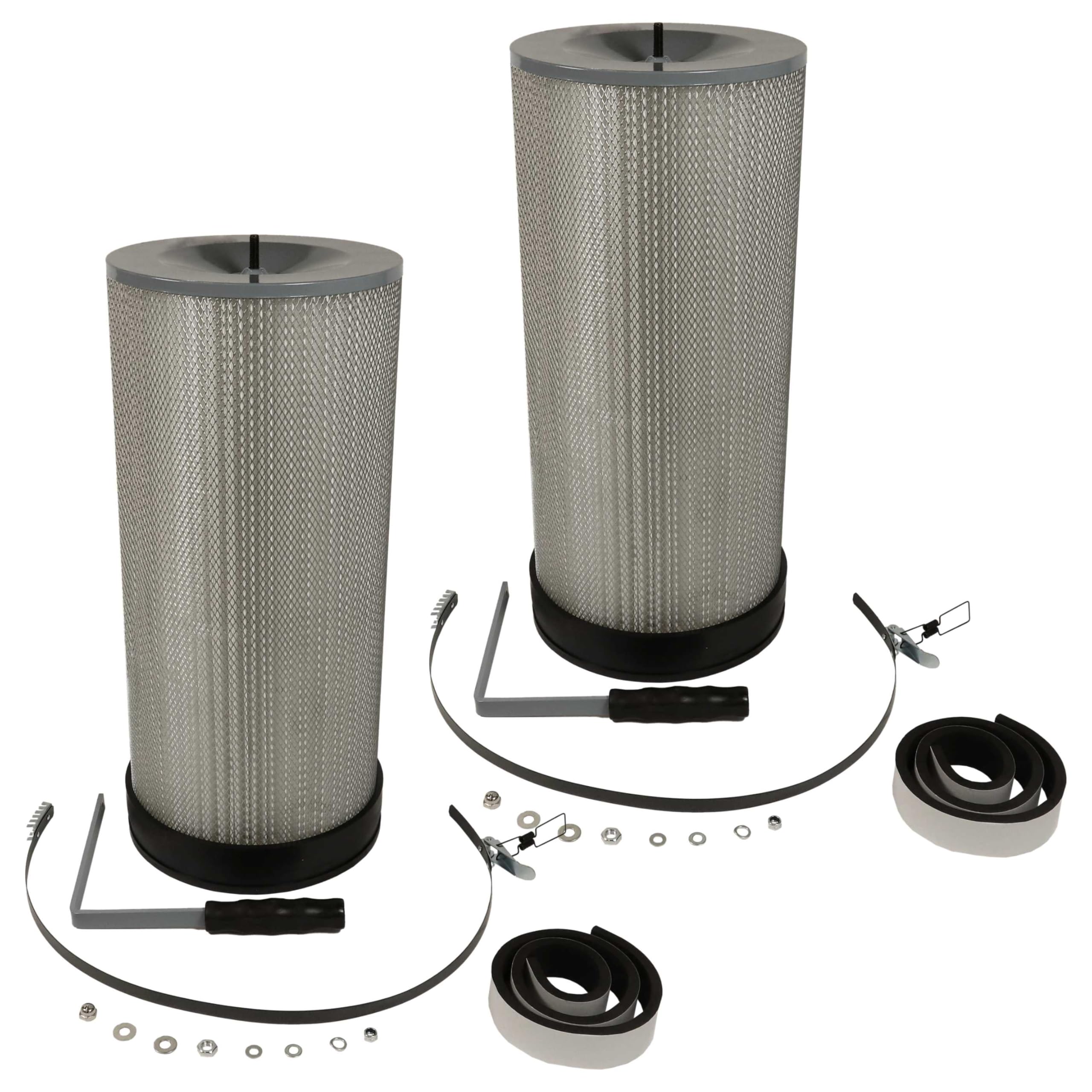 vhbw 2x Feinstaubfilter Ersatz für Holzmann ABSFF850 für Absauganlage | Feinstaub-Filterpatrone mit Reinigungsbürste
