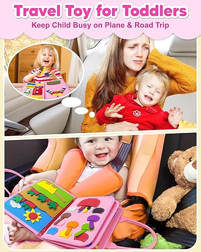 Miniatura 2 de Exorany Busy Board - Juguetes Montessori para niños y niñas de 1, 2, 3, 4 años, regalos de cumpleaños, juguetes para niñas de 1 a 2, 2 a 3 años,