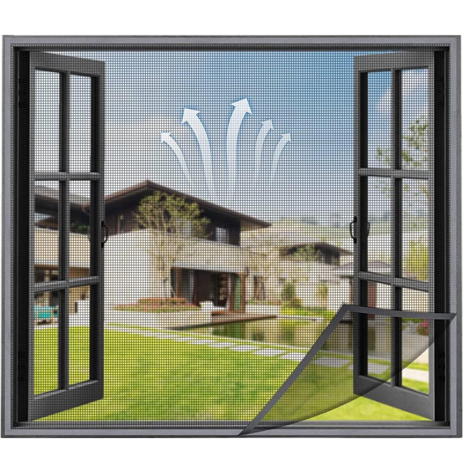 Mesh Windows Window Mesh Insect Screen Magnetic Window Fly Screen Net - 90x120cm ...