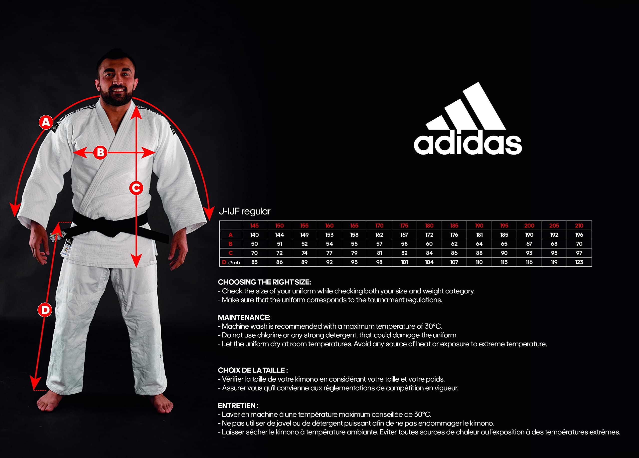 Adidas Kimono de Judo Blanc Champion III IJF Taille 175-2