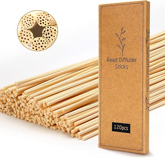 T&C 120PCS Reed Diffuser Sticks,10 Inch Natural Rattan Wood Sticks