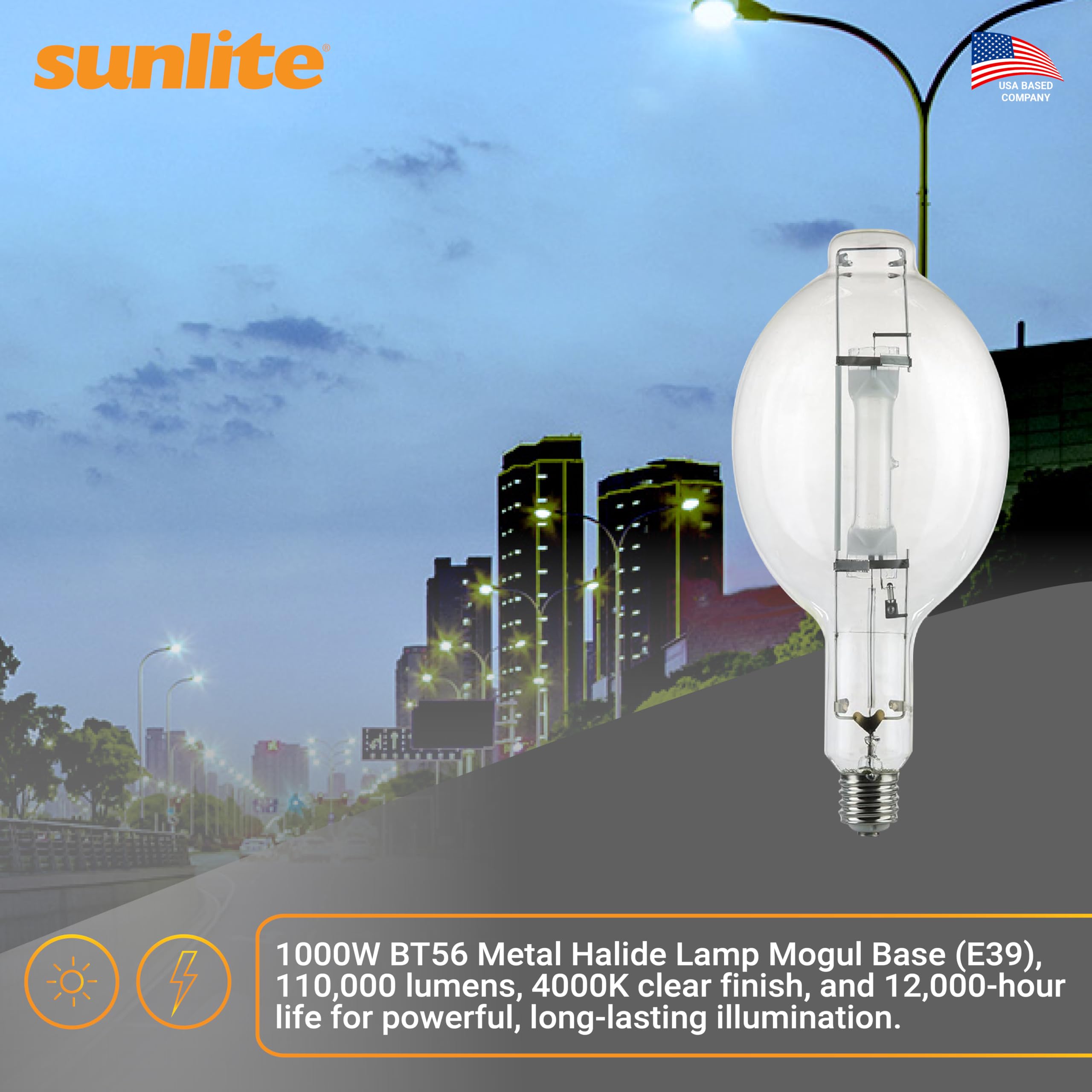 電球 メタルハライドランプ 1000w Sunlite 03681-SU MH1000 U BT56 M47