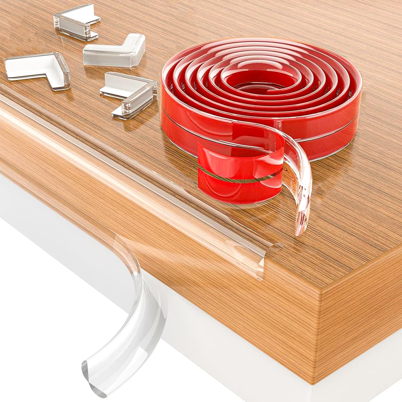 NIAWECAN Edge Protector, 3m/9.8ft Silicone Baby Proofing Corner Protectors with 4 Safety Baby Corners Protectors for Kids, Strong Adhesive Edge & Corner Guard for Table Furniture Corners Protection