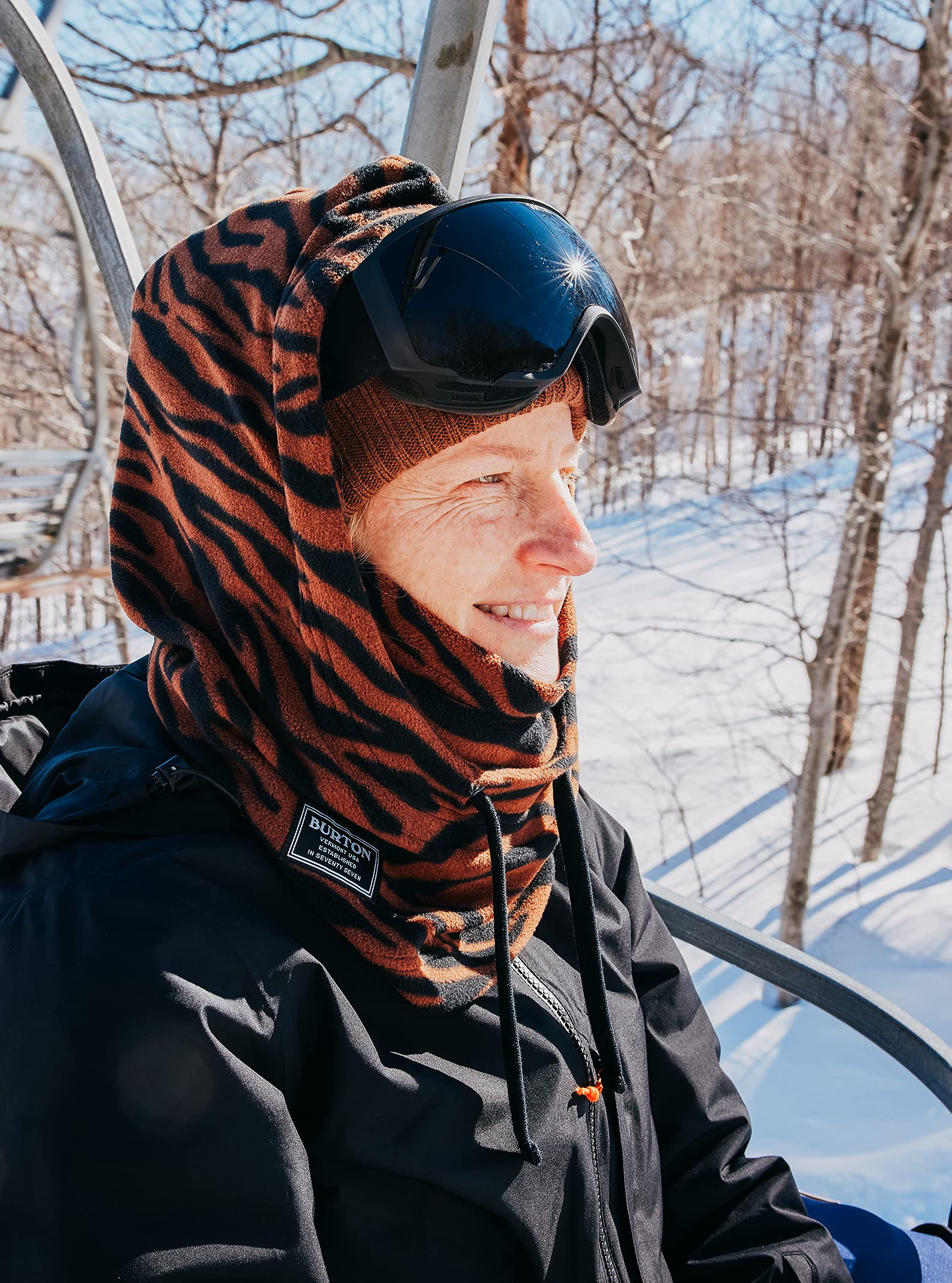 Burton Men's Standard Burke Hood, Animal Tiger, Helmet Size