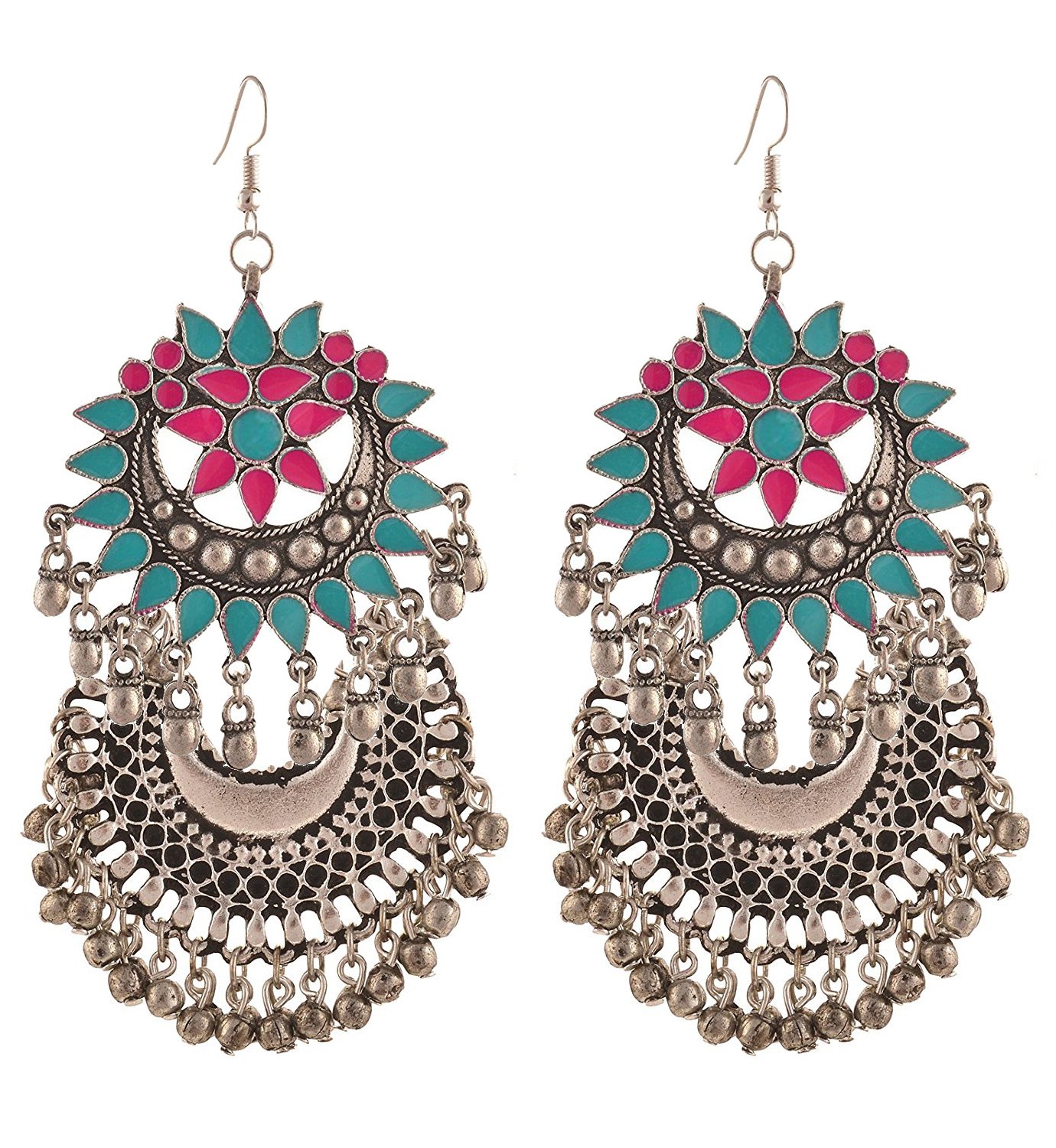 YouBella Jewellery Afghani Tribal Oxidised Dangler Earrings for Girls and Women (B0762NRYY8) Amazon Price History, Amazon Price Tracker