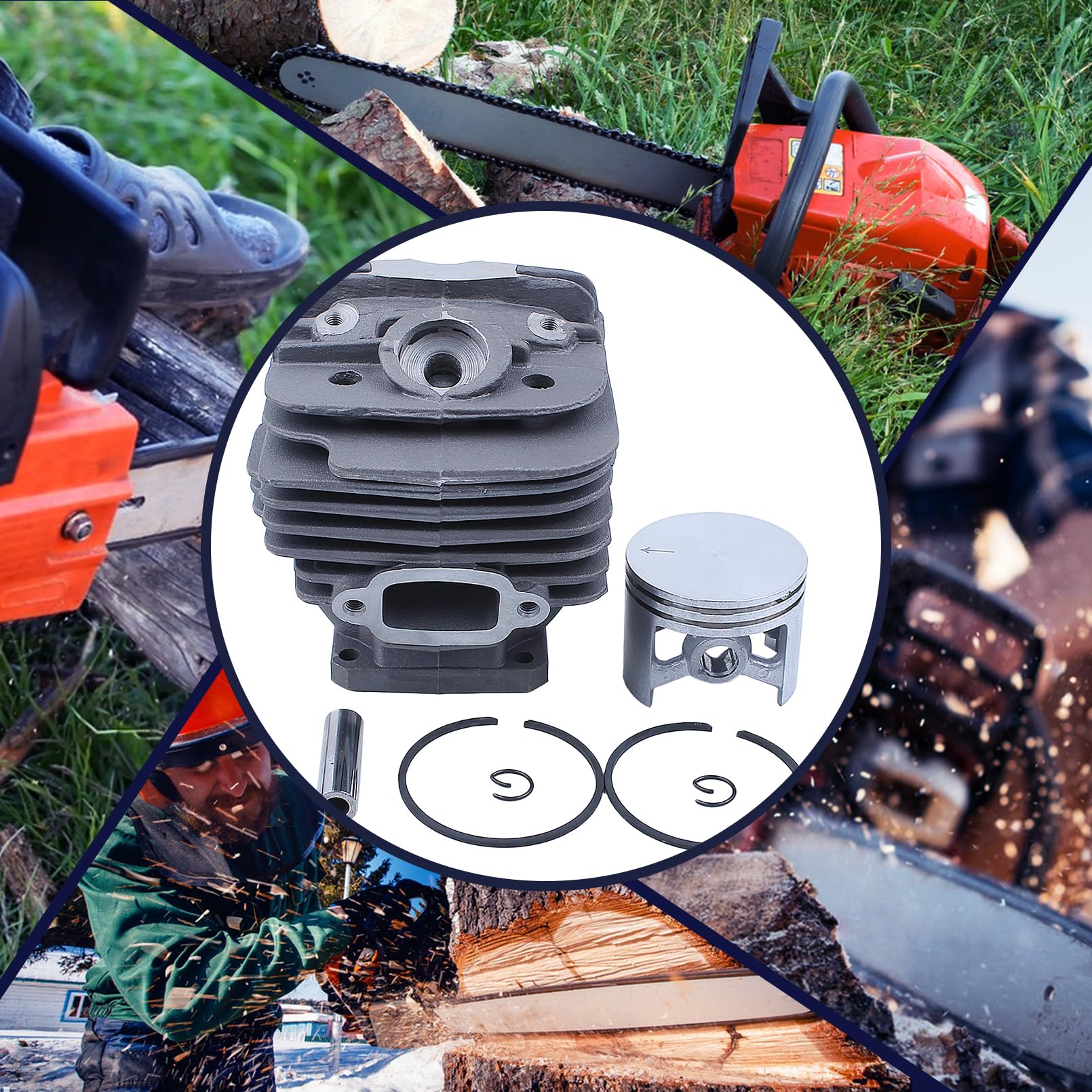 Kit de Filtre à air de Joint d'huile de Piston de Cylindre de 48 mm, pour tronçonneuse Stihl 036 Ms360 Ms 360, 11250201206, 1125 020 1206, 11250201215, 1125 020 1215, 11250201213