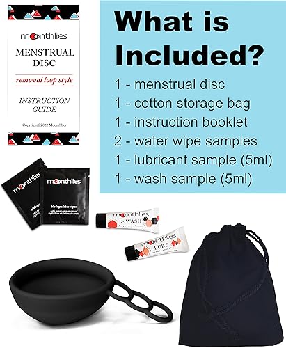 Miniatura 5 de MOONTHLIES Disco menstrual reutilizable | Disco de período con vástago de bucle de extracción | Alternativa a las copas menstruales para flujos