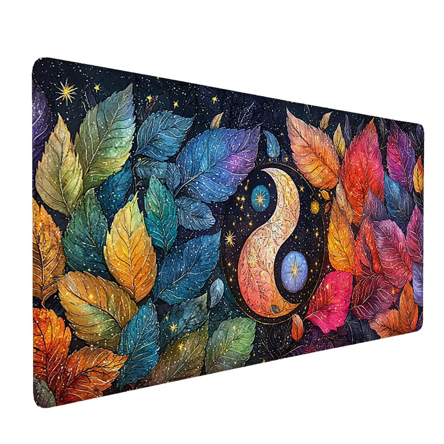 Podkładka pod mysz do gier XXL Mousepad 1000 x 500 mm, duża podkładka pod biurko z antypoślizgową gumową podstawą dla graczy, poprawia precyzję i szybkość (rośliny Yin Yang) X-989