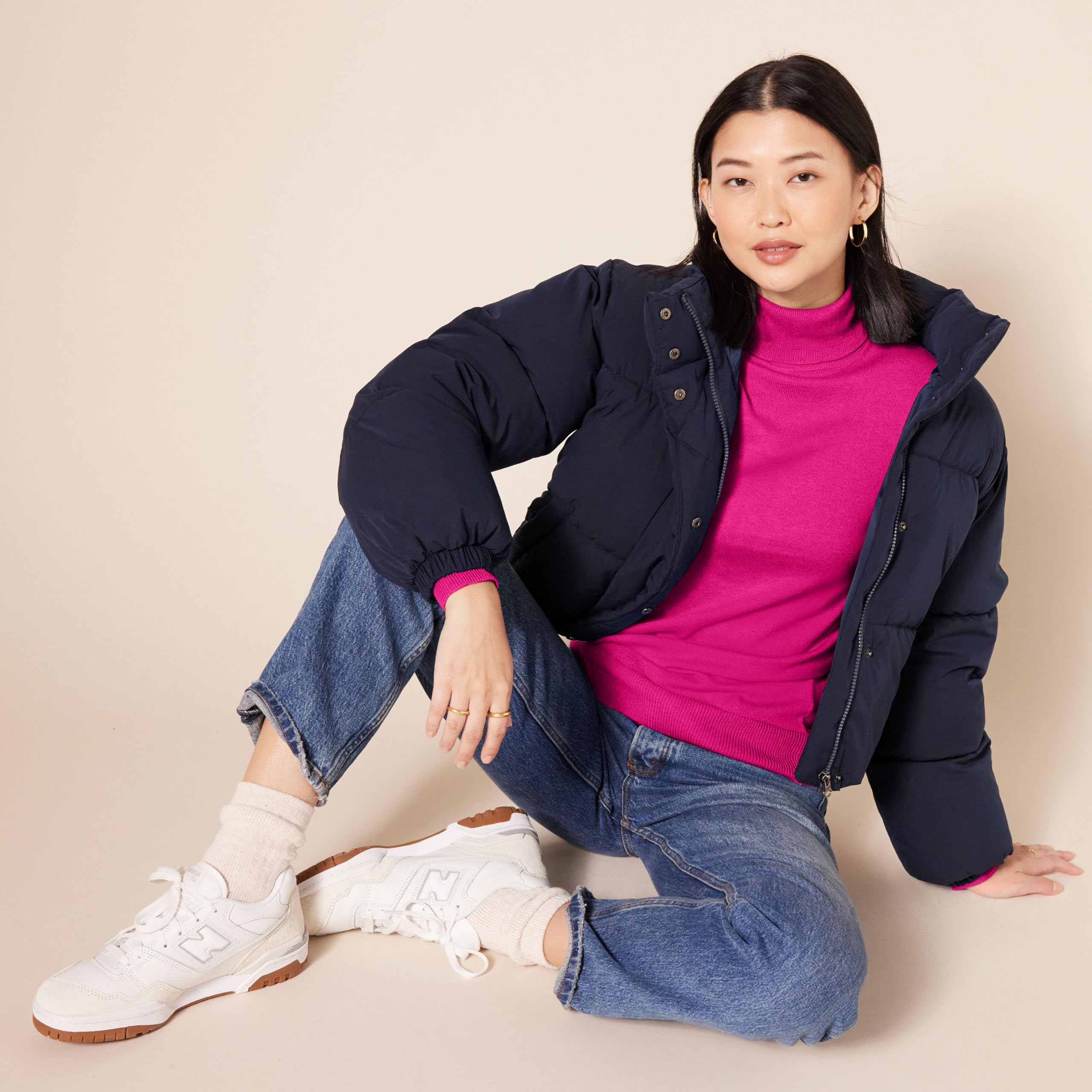 Amazon Essentials Donna Maglione A Collo Alto E Maniche Lunghe Leggero con vestibilità Classica (Taglie Forti Disponibili)