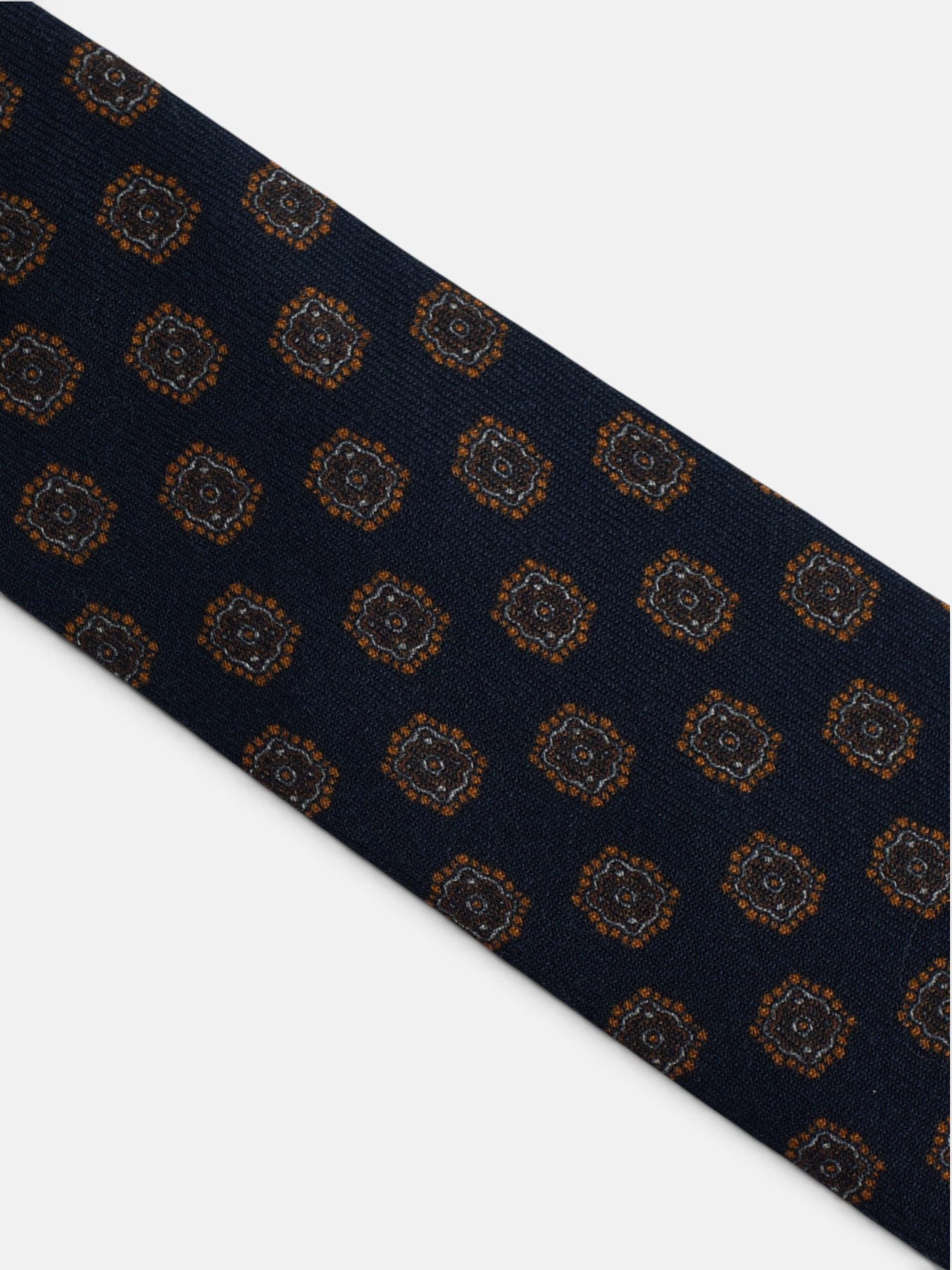 SILBON Corbata Estampado Medallón Azul Marino para Hombre