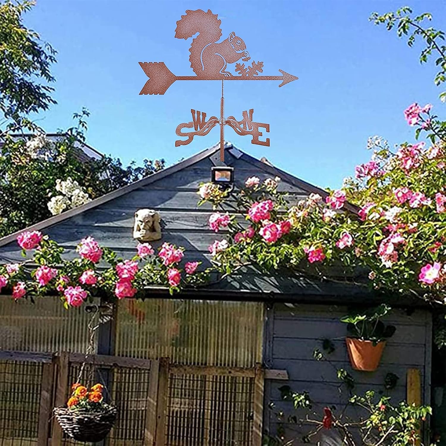 Weathervane, Weather Vane,Metal Weathervane Outdoor Roof Garden Mount Yard Decor Weather Vane, European Style Indicating Wind Direction for Home Outdoor Crafts Ornaments
