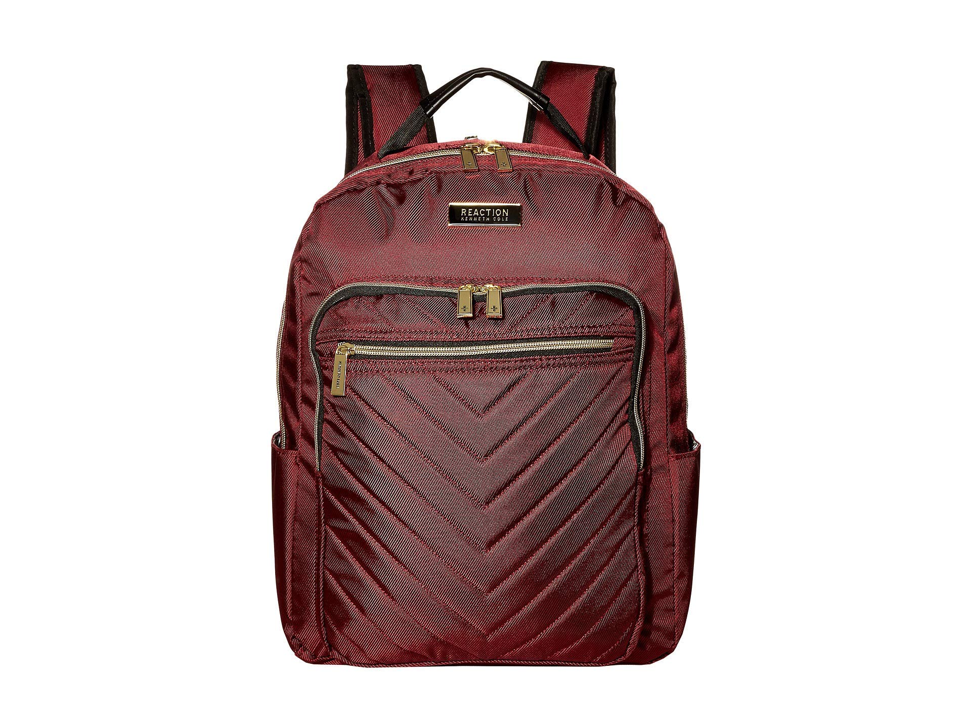 Kenneth Cole Reaction Women's Chelsea Chevron Quilted 15-Inch Laptop & Tablet Fashion Travel Backpack, Burgundy, Laptop