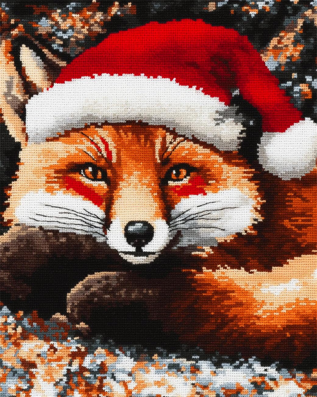 AxiangziK DIY Embroidery Kit Cartoon Fox 11CT 50x70cm