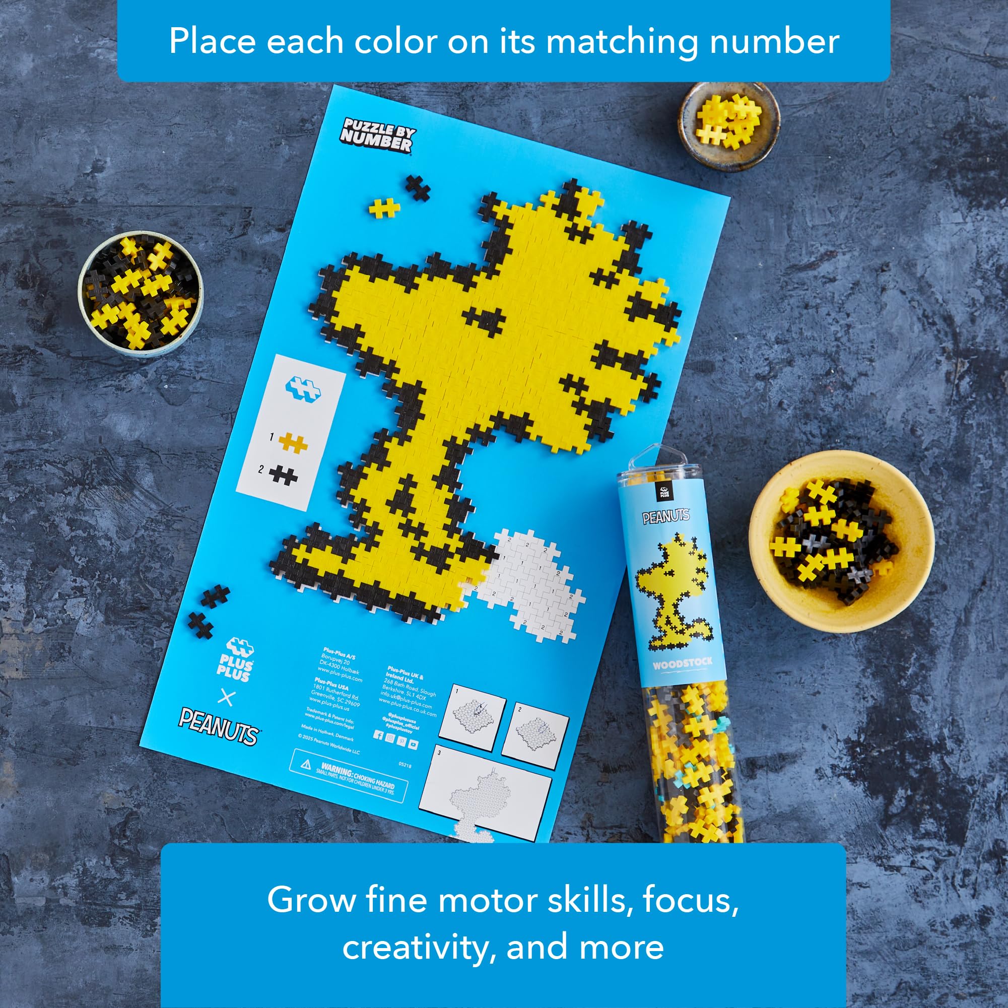 Amazon.com: Plus Plus Puzzle By Number, Woodstock - 275 Piece