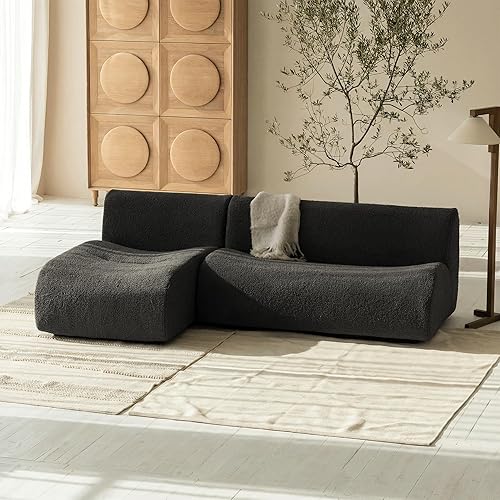 Sofá de 3 plazas Boneless con juego de diván, sofá modular modular de 95 pulgadas, sofás reversibles en forma de L con asiento profundo, sofás de