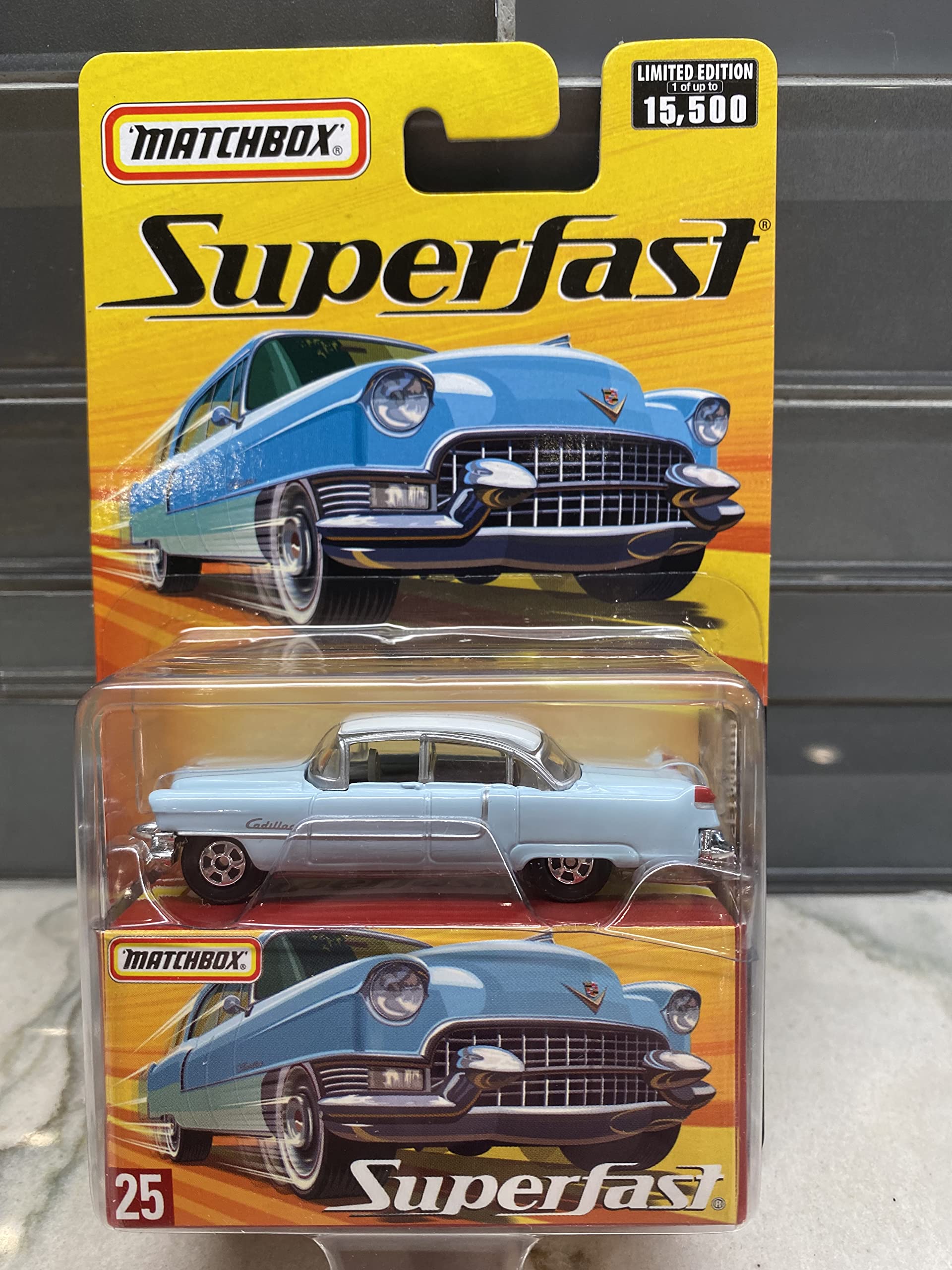 Matchbox Superfast Blue 1955 Cadillac Fleetwood #25 Limited Edition 1 of 15,500 Made!