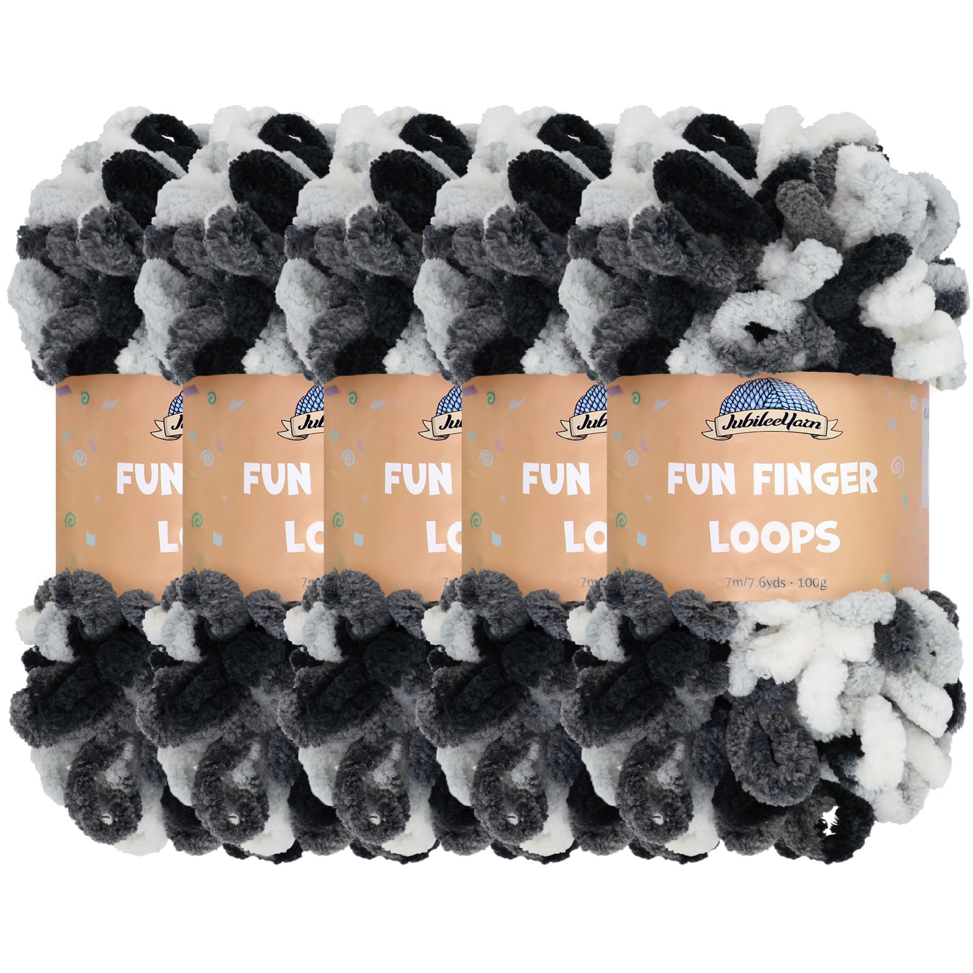Hilo de bucles JubileeYarn Fun Finger Loops para tejer fácil y rápido sin agujas