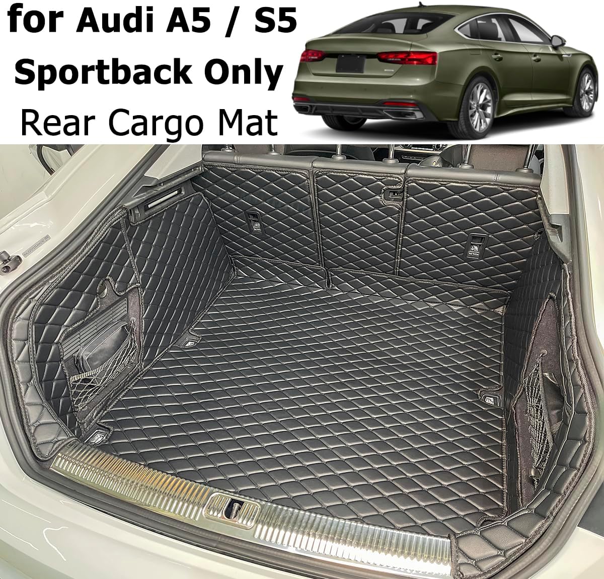 Cargo Mat Compatible with 2018-2025 Audi A5 Trunk Mat (and Rear Left and Right Side Panels) Cargo Liners Audi S5 ＆ A5 (Sportback Only) - Image 7