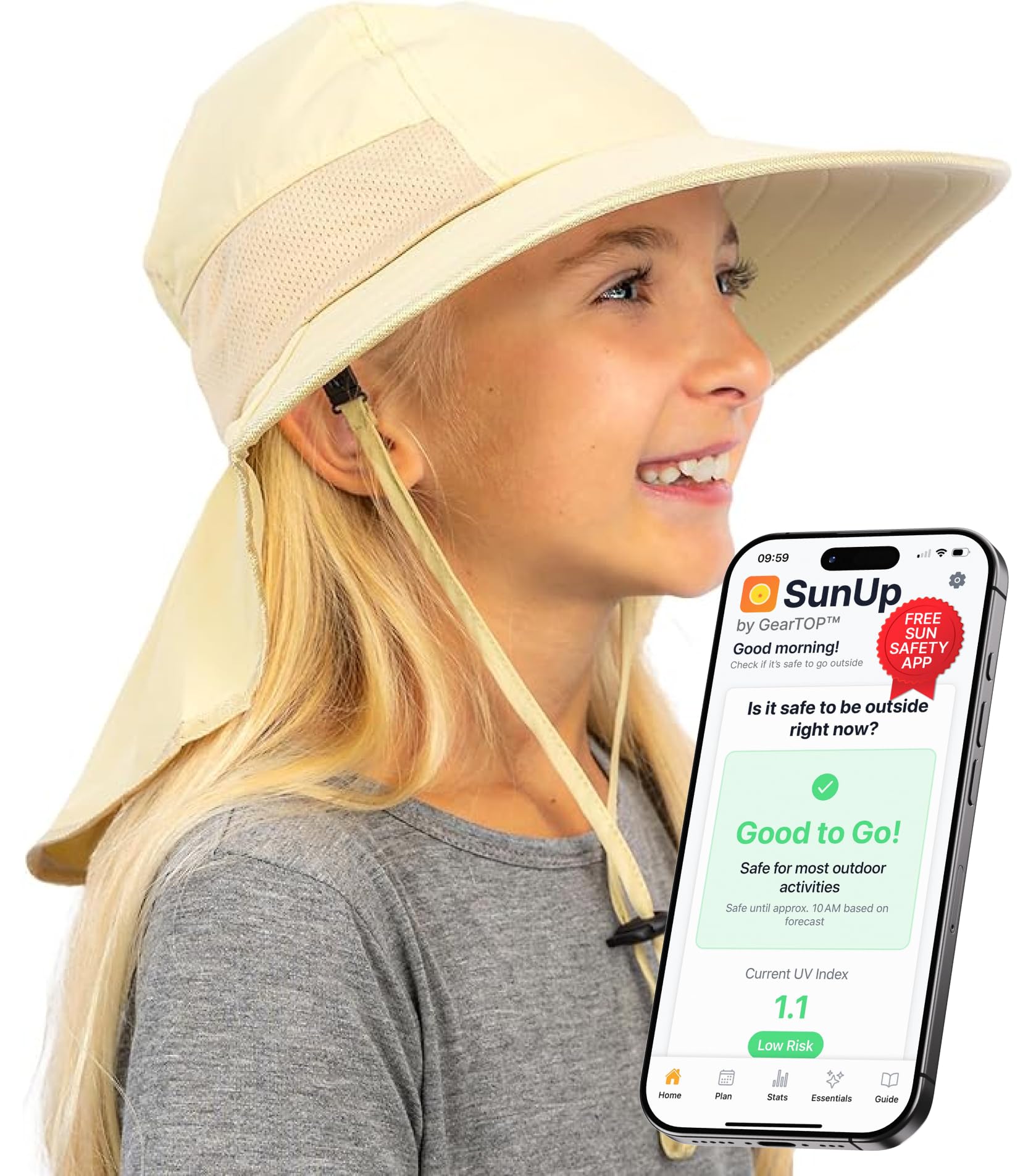 Safari Hats for Kids UPF 50+ Kids Sun Hats Boys & Girls Bucket Hat