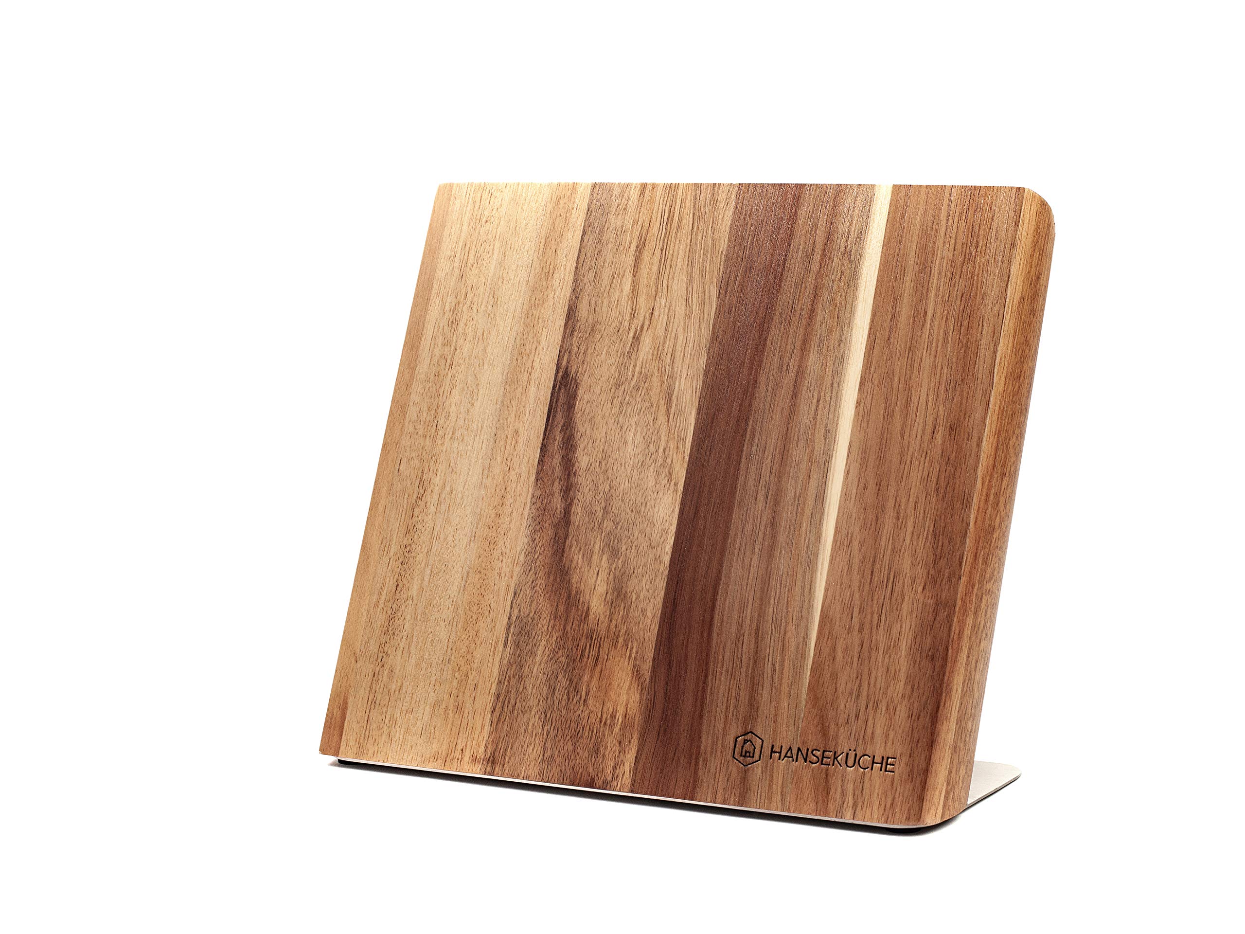 Hanseküche portacoltelli magnetico - Ceppo di coltelli magnetico in legno d'acacia, tagliere di alta qualità con magnete, portacoltelli magnetico senza coltelli