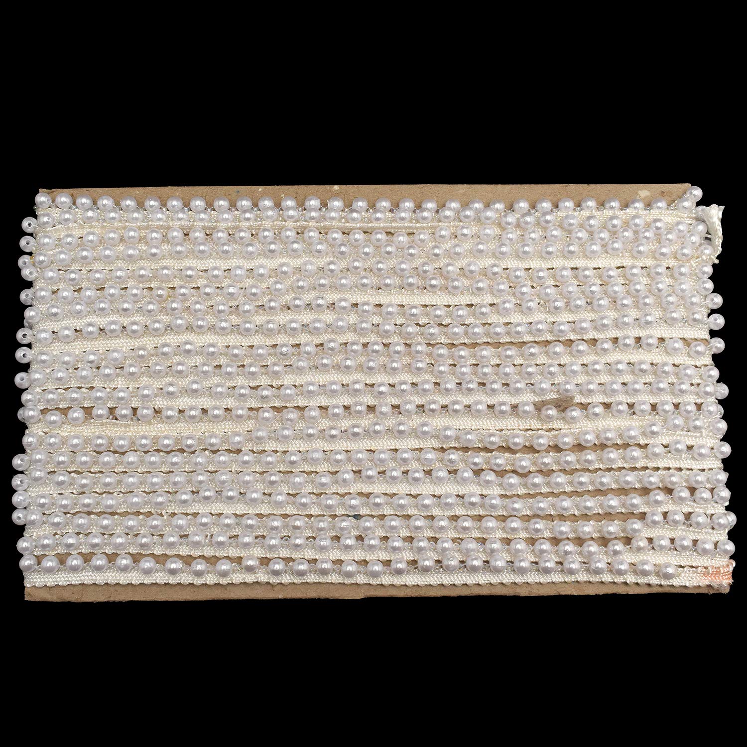 Trimming ShopWhite Pearl Beaded Embellishing Lace Trim Edge Embroidery Ribbon Vintage Design Sewing Applique Band for DIY Craft, Bridal Wedding Dresses, Designer Party Clothes, 30mm Wide, 1 Metre