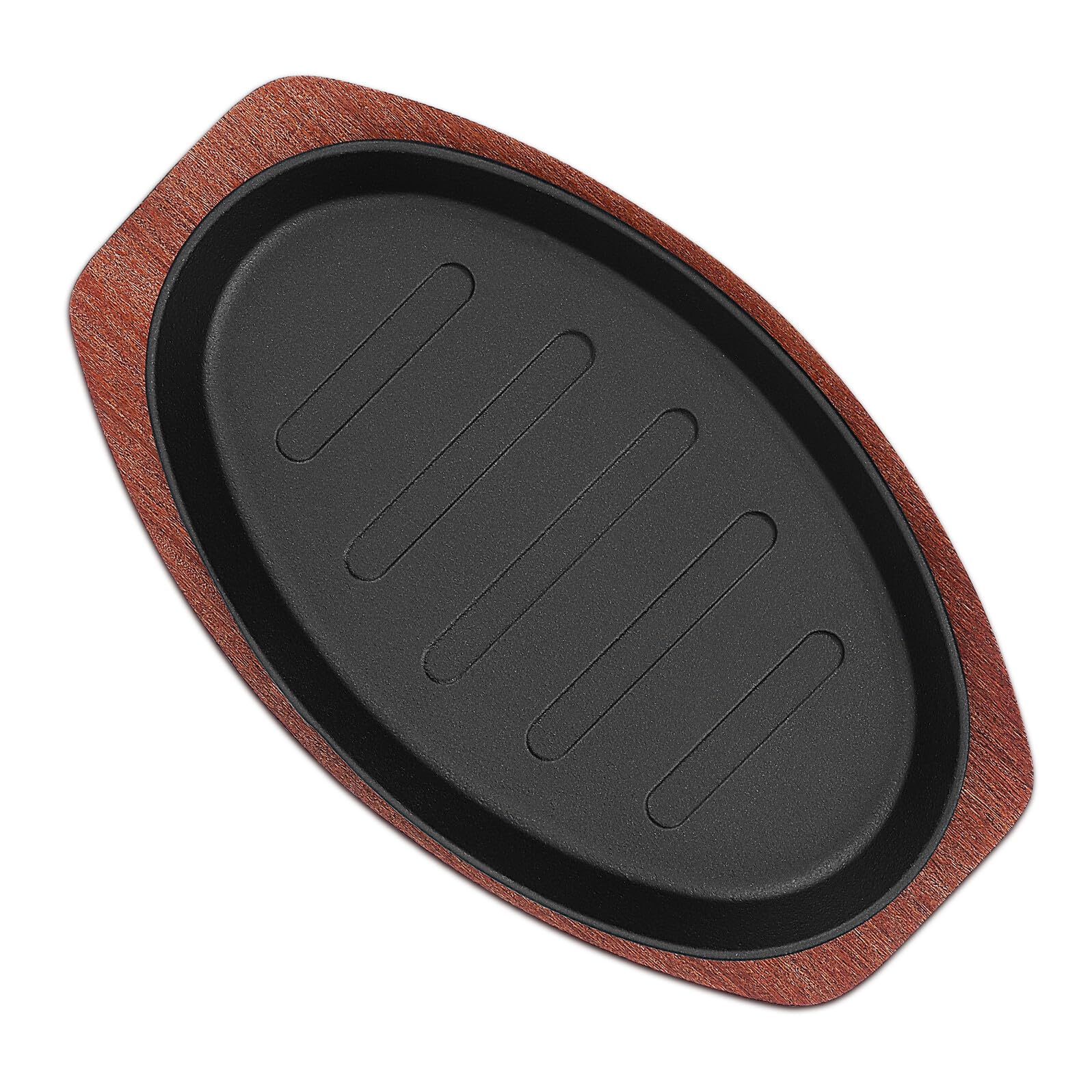 SUPVOX Set 1 Pezzo Piastra di Ghisa, con Base in Legno per Bistecca