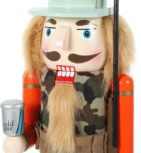 Miniatura 5 de ABOOFAN Figuras de cascanueces de Navidad de madera, soldado cascanueces de Navidad, cazador de marionetas, adorno para decoración de mesa de