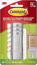 Command Large Universal Frame Hanger, 3-Hangers, 6-Strips, 6-Frame Stabilizer Strips, Decorate Damage