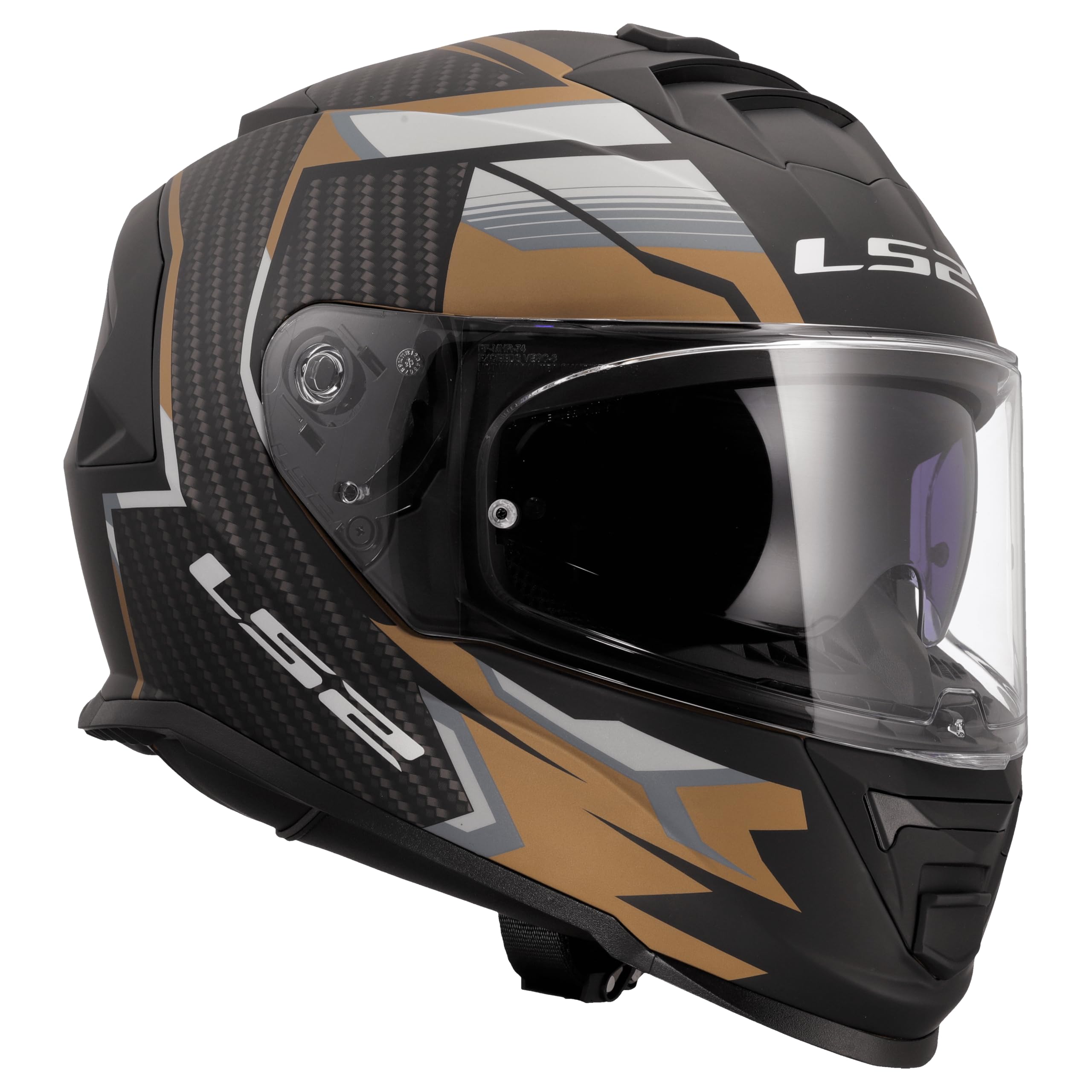 LS2, Integraler Motorradhelm Storm II Tracker Black Gold, XXL