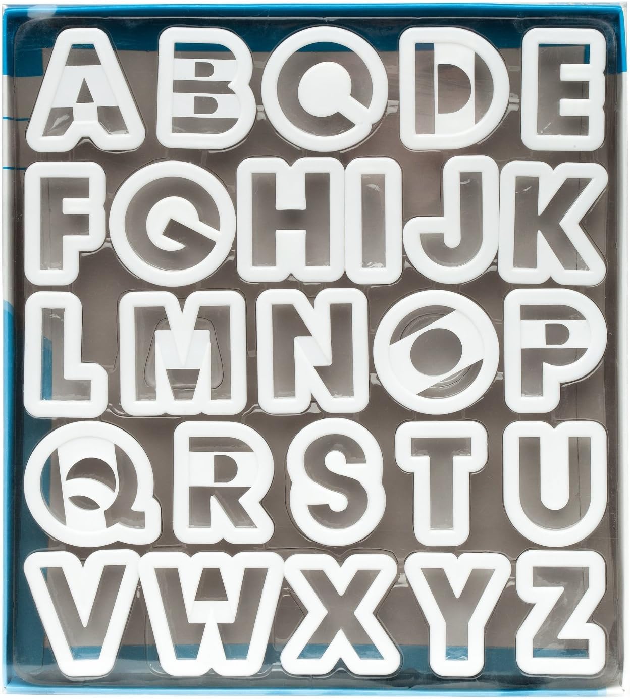Alphabet Cookie Cutter Set,White 2-Inches
