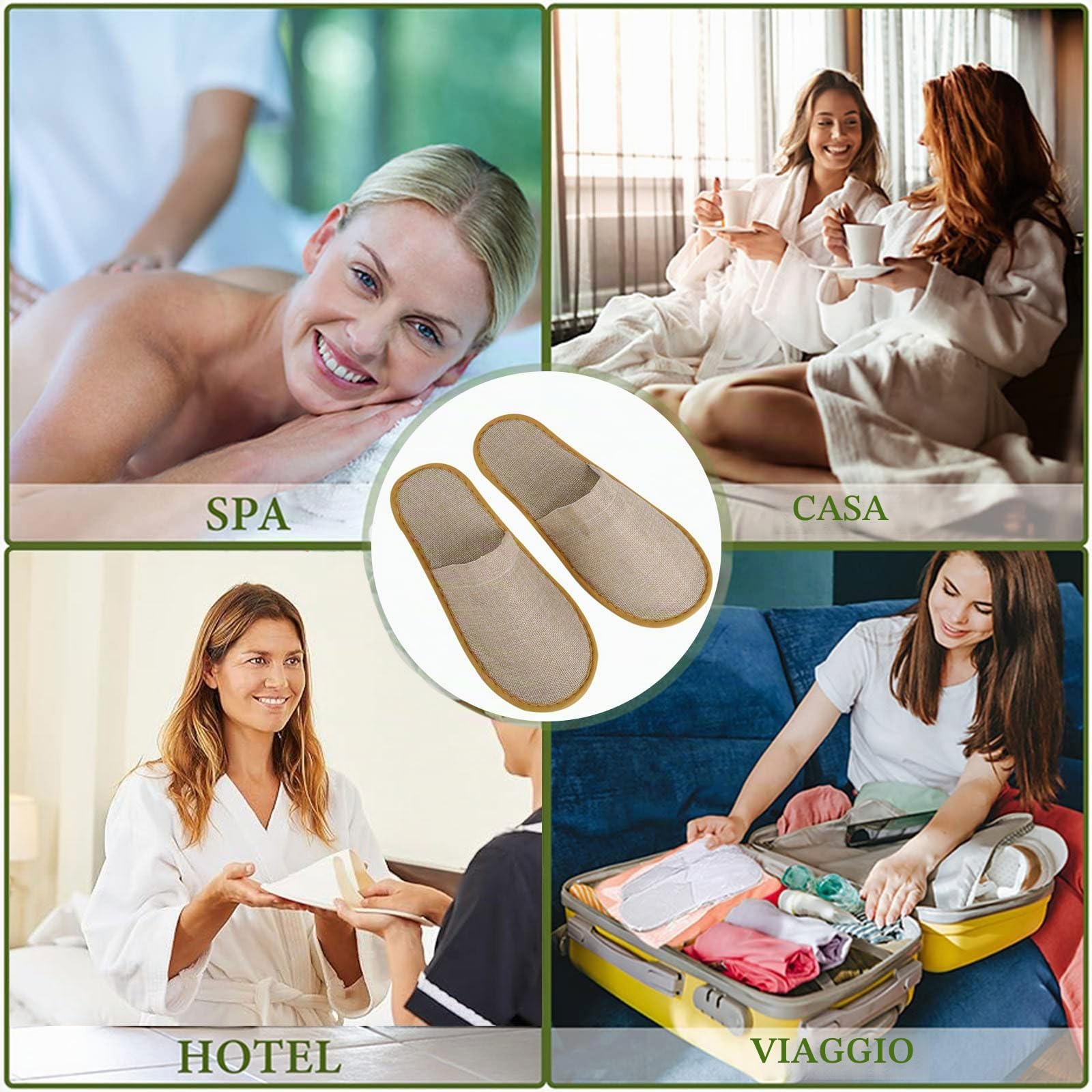 Comioke Pantofole Hotel, Pantofole Chiuse Hotel, 4 Paia Pantofole Usa E Getta Ospiti Antiscivolo, Pantofole d'albergo, Ciabatte Monouso Ospiti, Pantofole SPA, Ciabatte Sposa Bianco(Taglia Eu 37-43,)