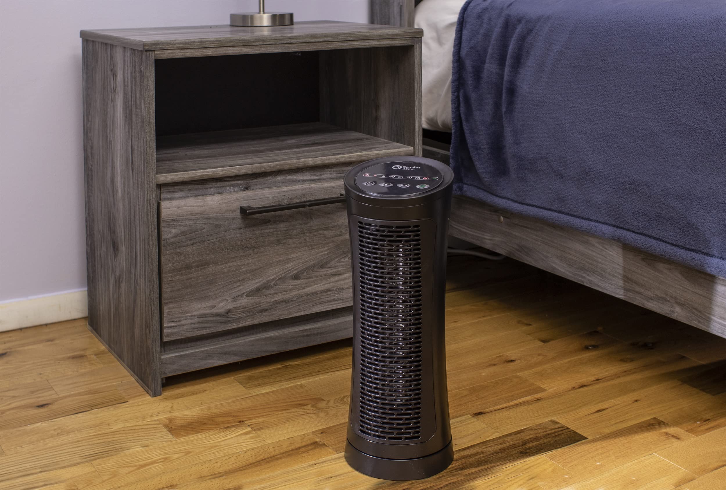 Amazon.com: Comfort Zone CZ457EBK 750/1,500-Watt Oscillating Digital Tower  Heater with Digital Thermostat, Built-in Overheat Sensor, and Power  Indicator Light, Black : Everything Else