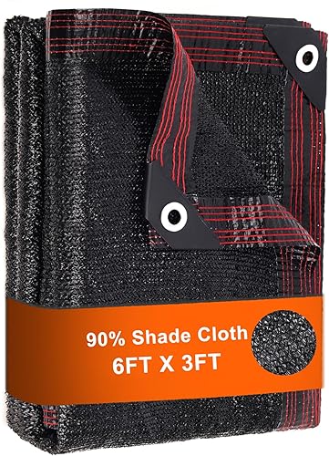 Tela de sombra para exteriores, 10 x 6 pies, para patio, jardín, planta con ojales, 90% protector solar, cubierta de malla para porche, invernadero,