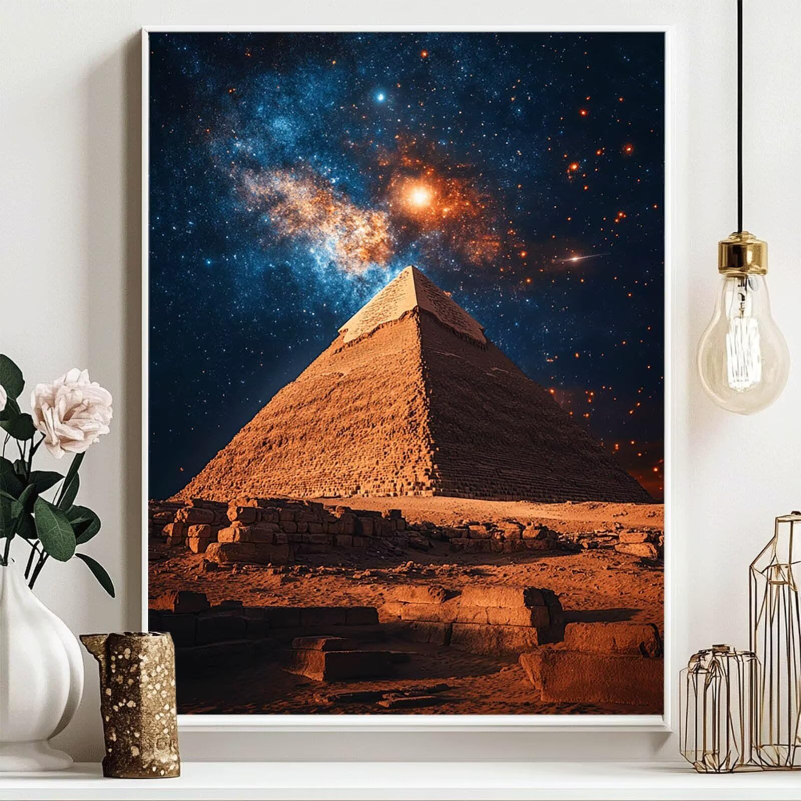 5D DIY Diamentowe Malarstwo Piramida Diamentowe Malarstwo Dorośli Zestaw Haft Krzyżowy Obraz Diament Gwiaździste Niebo Rysunek Diamentowy 60x80cm Na Wiosnę Dekoracja Domu THDZ05982