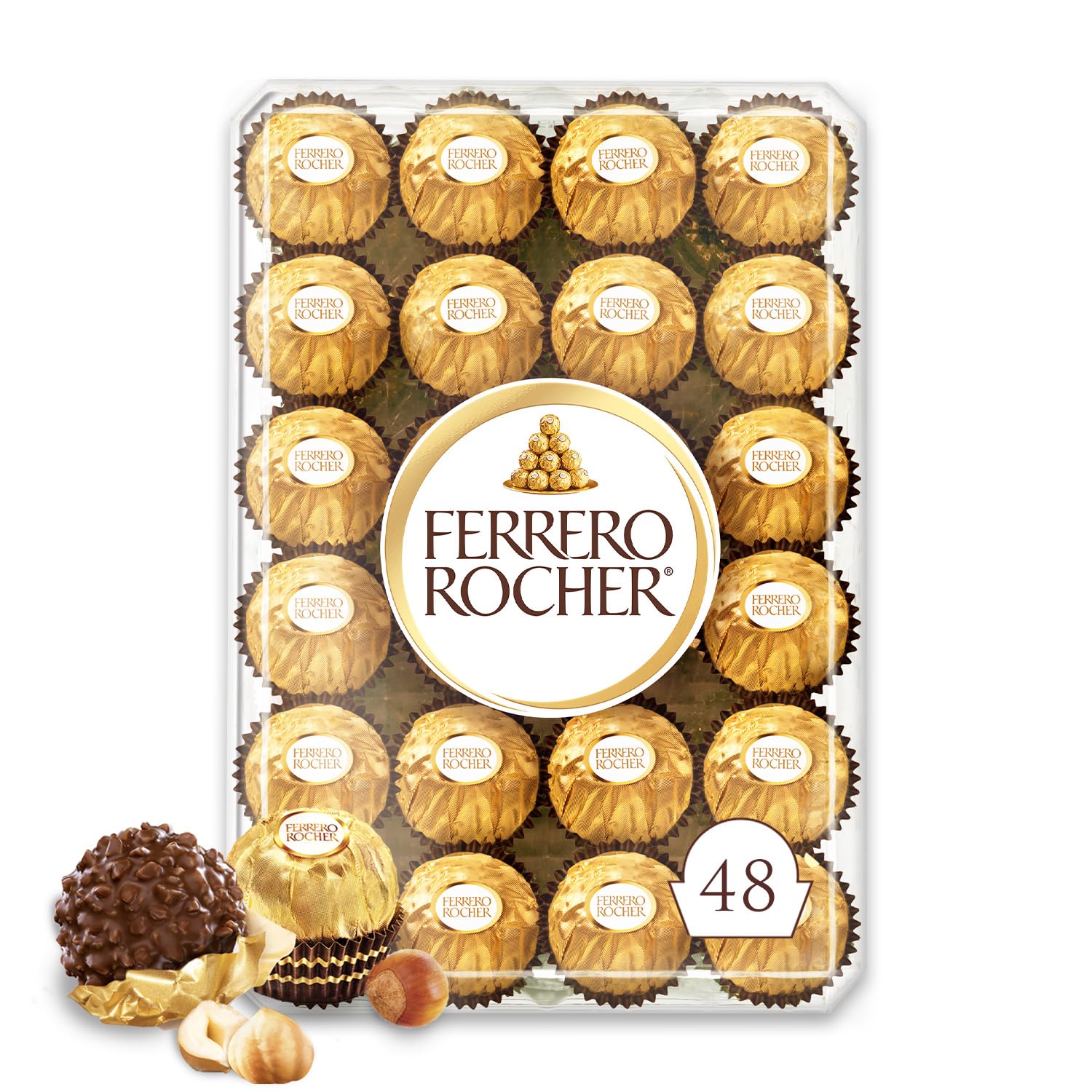 Fine Hazelnut Chocolates Gift Box, 48 Count, 600 grams