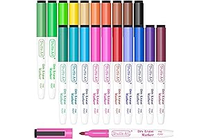 Shuttle Art Dry Erase Markers: 20 Vivid Colors with Eraser, Fine Point...