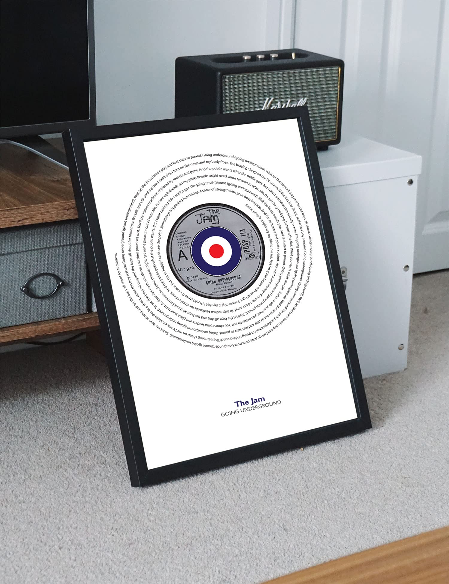 Libretto Designs THE JAM - Going Underground Vinyl Single Unframed Art Print with Lyrics