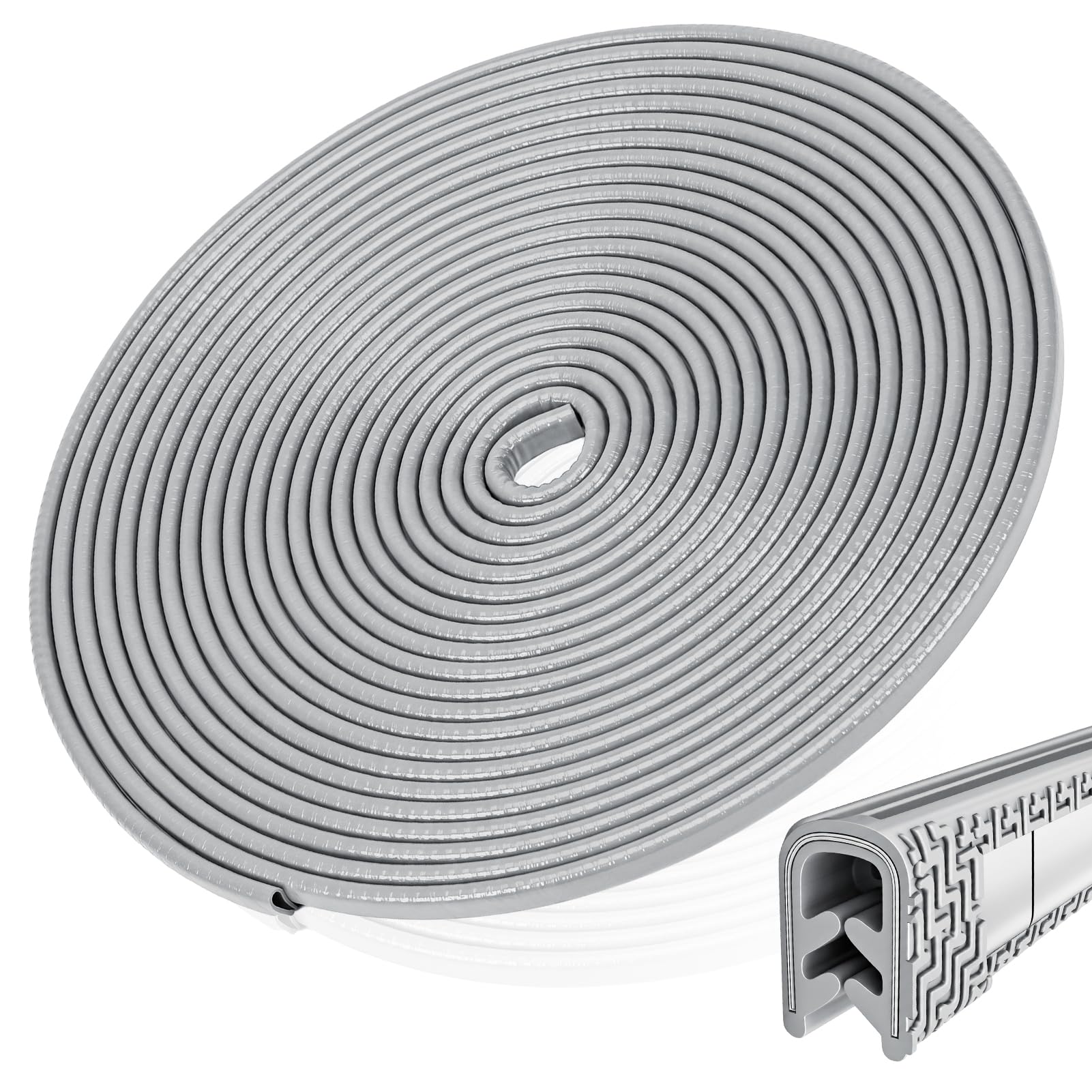 TranRantic Car Door Edge Protector, 10M U-Shape Rubber Edge Trim for Cars