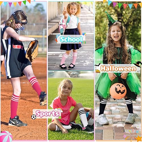 Miniatura 3 de Olreco Paquete de 4 calcetines de fútbol para niños, calcetines de fútbol para jóvenes, calcetines de fútbol para niños y niñas, calcetines de