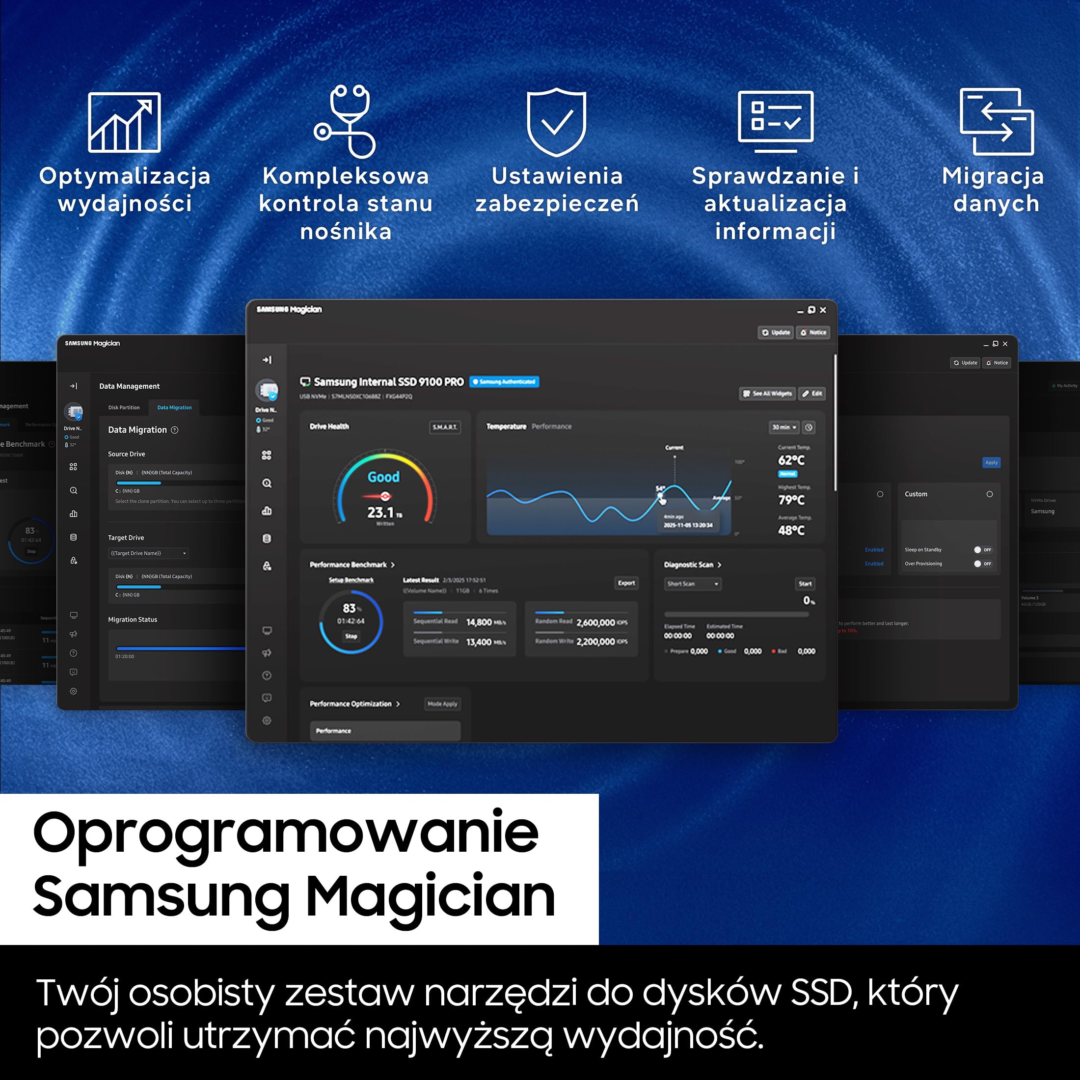 Samsung SSD 990, wewnętrzny dysk SSD M.2 NVMe, 1 TB, PCIe 4.0 x4 | NVMe 2.0, prędkość odczytu/zapisu do 7150/6450 MB/s, do codziennej pracy i gier oraz projektów kreatywnych, MZ-V9V1T0BW