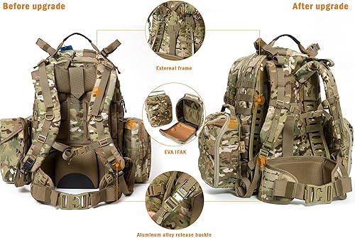 Miniatura 3 de MT Mochila militar MOLLE 2 mediana, mochila grande táctica militar, paquete de asalto de 3 días, Multicam