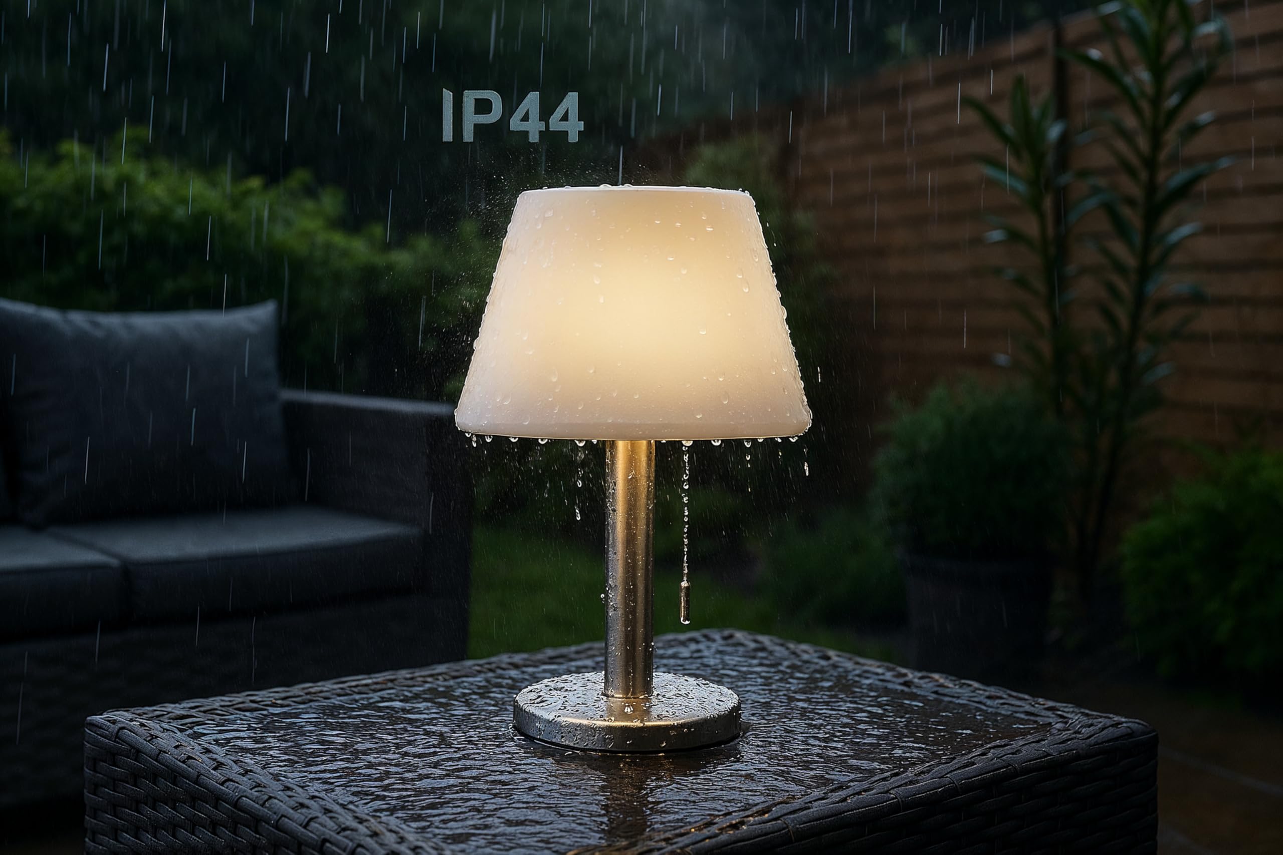 BOLD Lampada da tavolo a LED a batteria da esterno/lampada da tavolo a LED, senza fili, per esterni (connettore USB-C + solare, batteria fino a 6 ore, IP44, dimmerabile a 3 livelli e luce notturna)