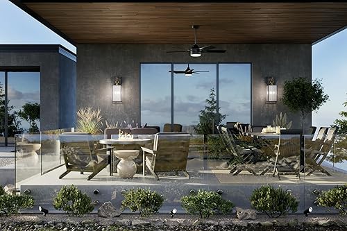 Miniatura 9 de KICHLER Lahden 59009WZC - Farol para exteriores de 26 pulgadas, 3 luces de pared con paneles de vidrio sembrado transparente en zinc para porche,