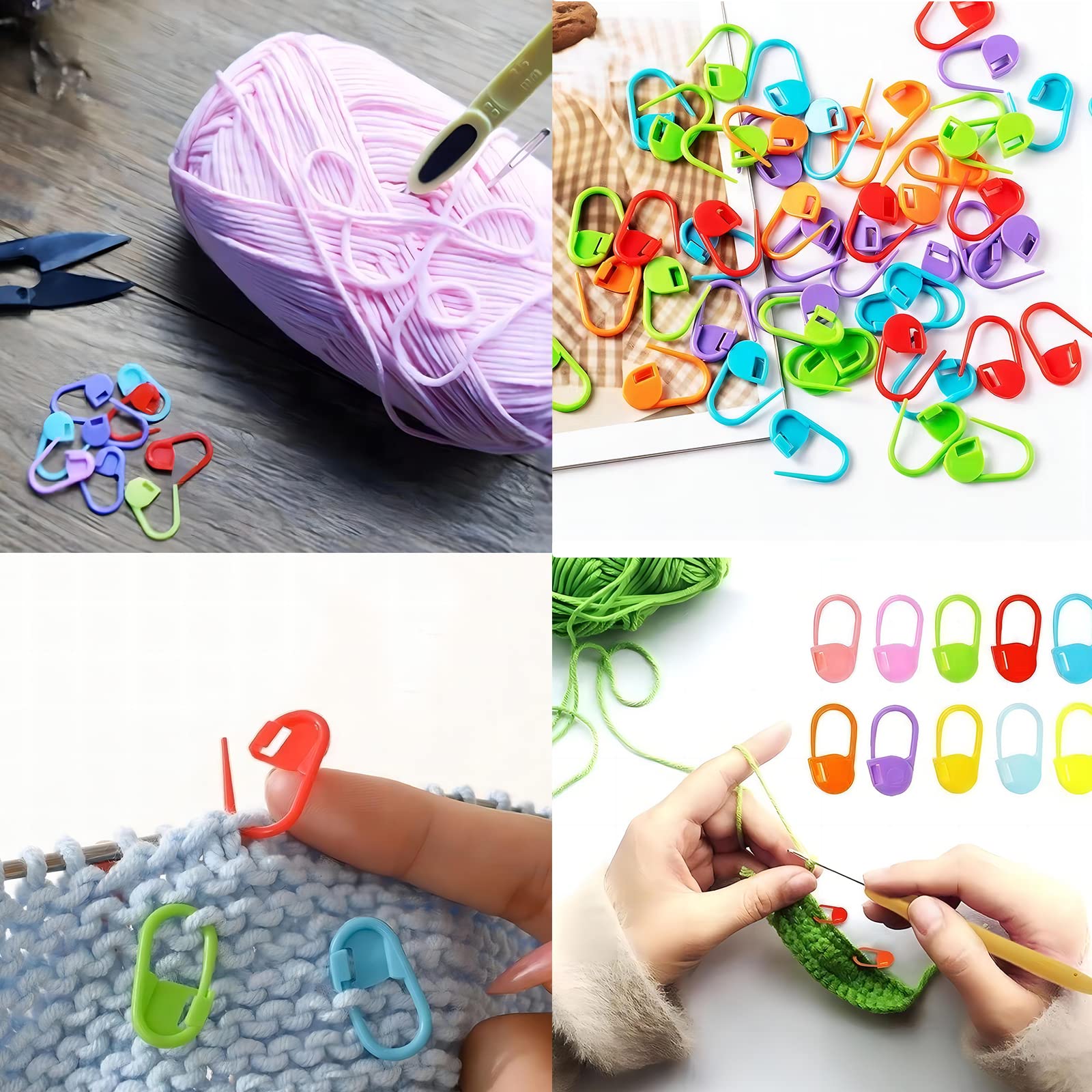 Mutilcolour) 100 stuks gemengde kleur steekmarkeerders breien haak vergrendeling veiligheidsspeld metalen clips, kalebas pinnen voor doe-het-zelf naaien knutselen kleding projecten met opbergdoos