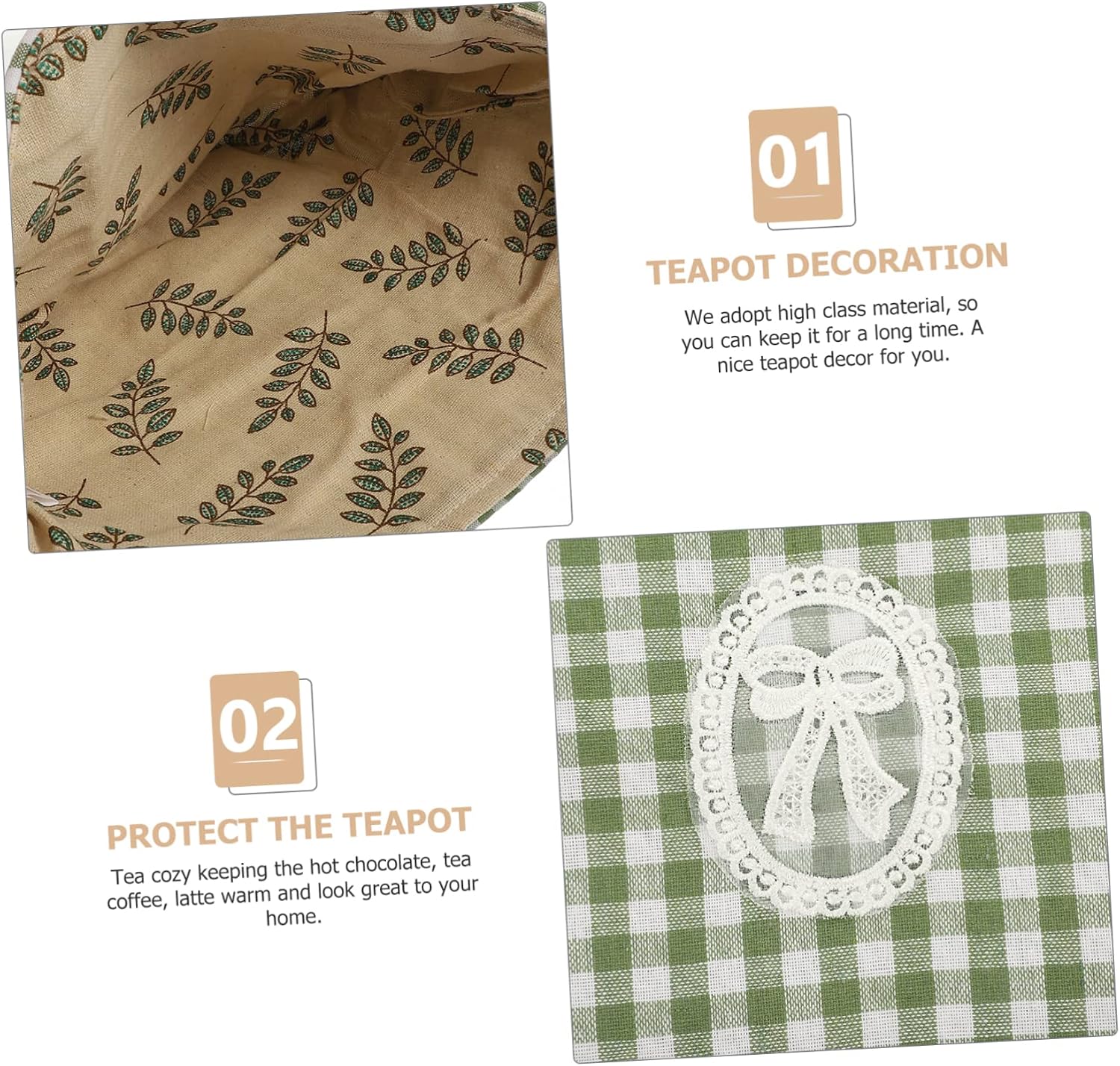 Cotton Tea Cozy for Teapot Insulated Kettle Cover Decorative Print Keeps Warm and Dust Protector for Household Use