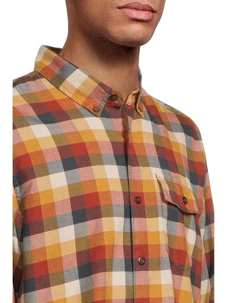 Pink L.L.Bean Brushed Jaspé Twill Shirt Plaid Traditional Untucked Fit