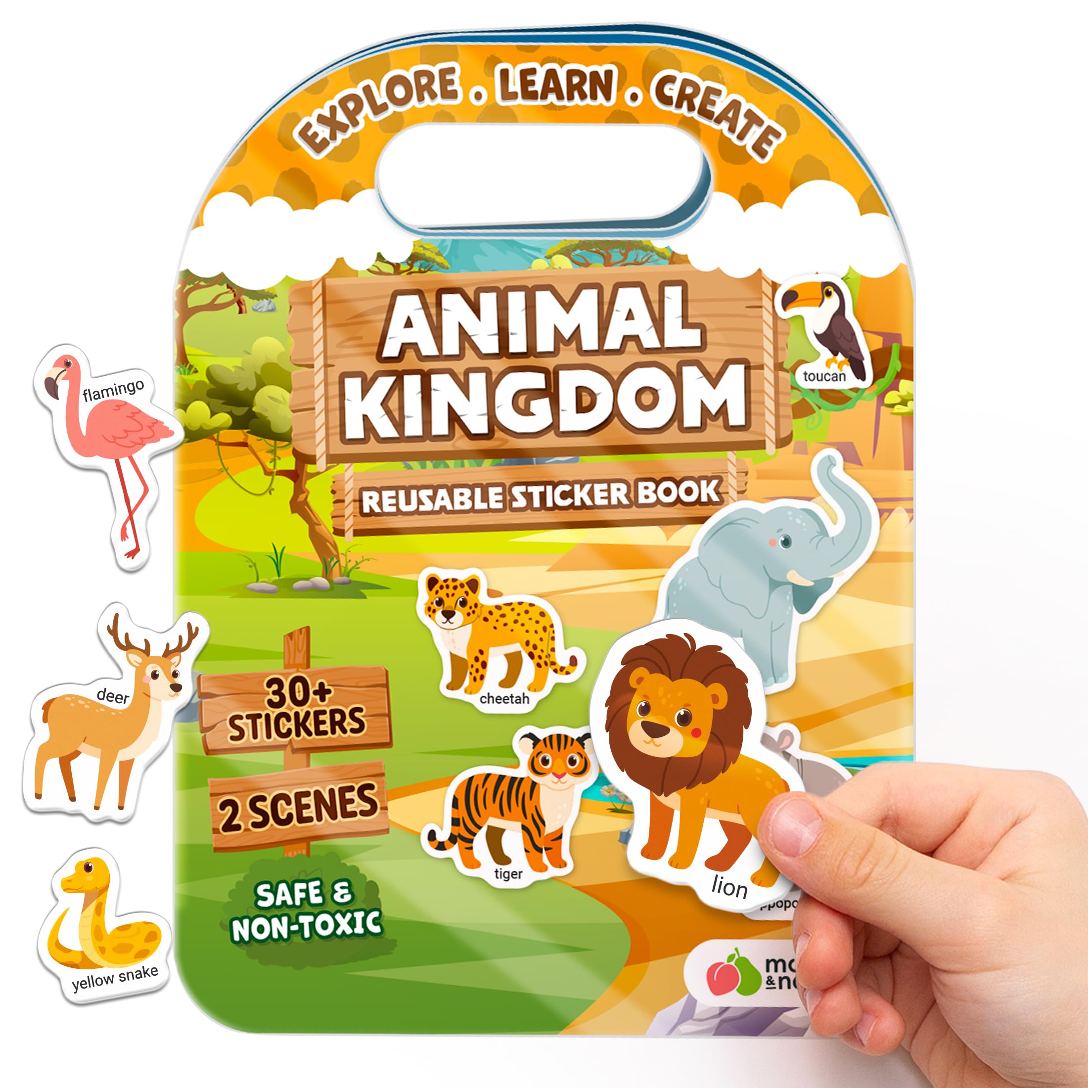Reusable Sticker Books for Toddlers 1-3, Stickers for Toddlers 2-4 Years - Stickers for Kids Airplane Toys for Toddler 1-3, Toddler Travel Toys - Reusable Sticker Book Birthday Gifts for Boys Girls